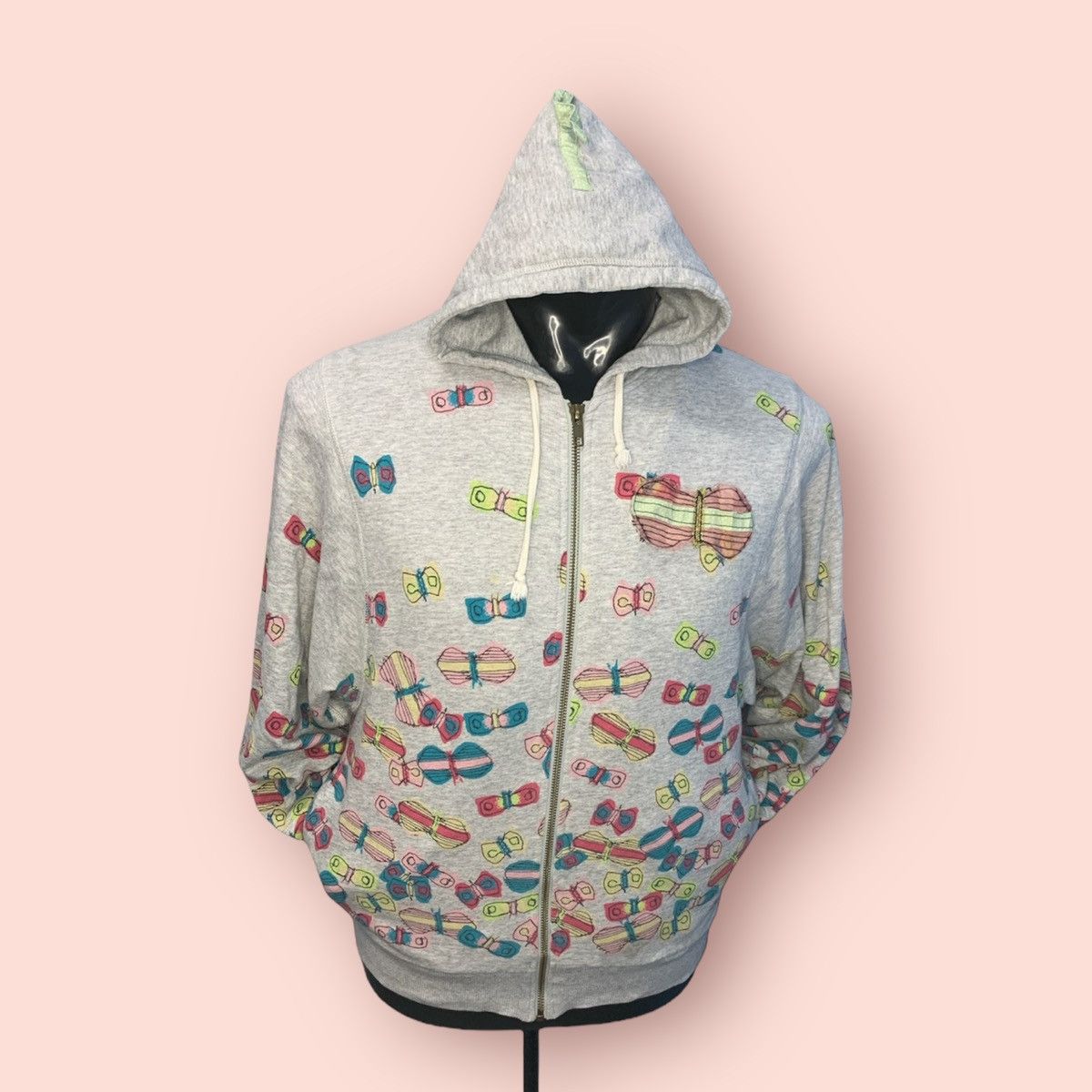 Issey Miyake × Japanese Brand × Ne-Net VINTAGE NE-NET (ISSEY MIYAKE) BUTTERFLIES HOODIE Size XS / US 0-2 / IT 36-38 - 23 Thumbnail
