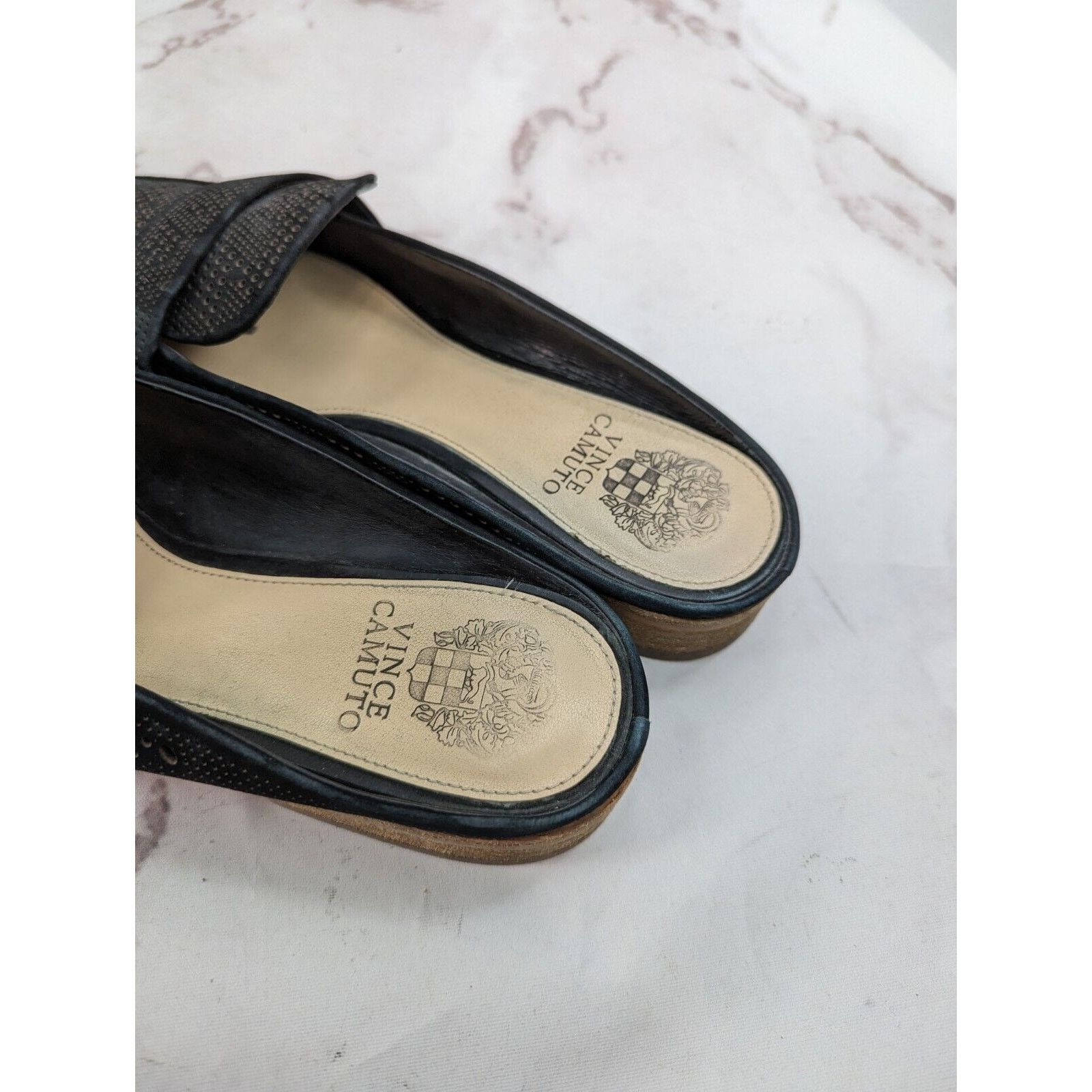 Vince Camuto Vince Camuto Mule 9.5 Women Black Flats Kaylana Suede Size US 9.5 / IT 39.5 - 6 Thumbnail