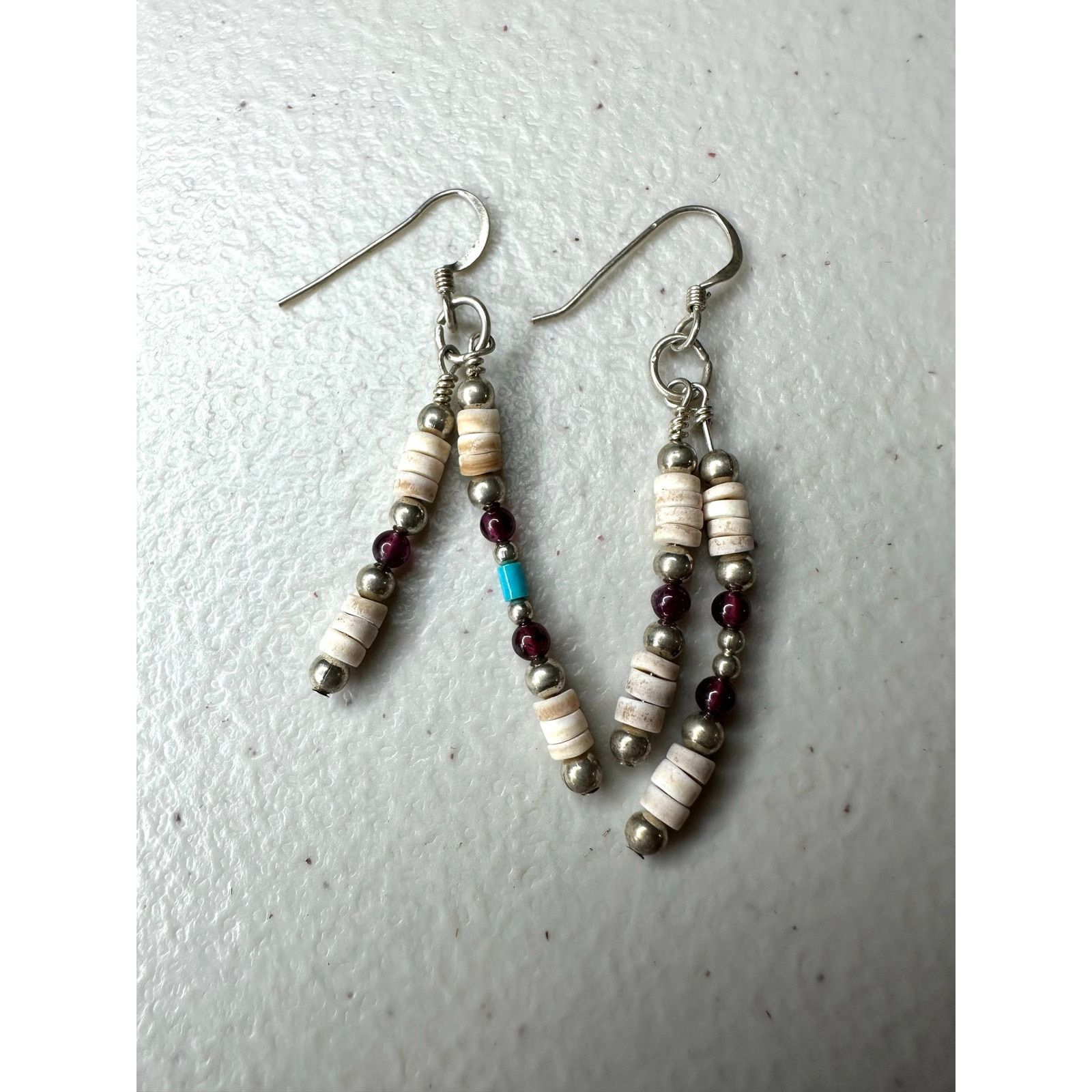 & Other Stories Sterling Silver Turquoise Heishi Shell Earrings Southwest Size ONE SIZE - 1 Thumbnail