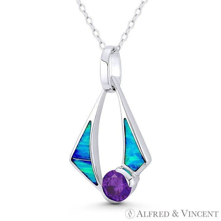 Other Windsail Charm CZ Crystal Created Opal Pendant Size ONE SIZE - 1 Preview