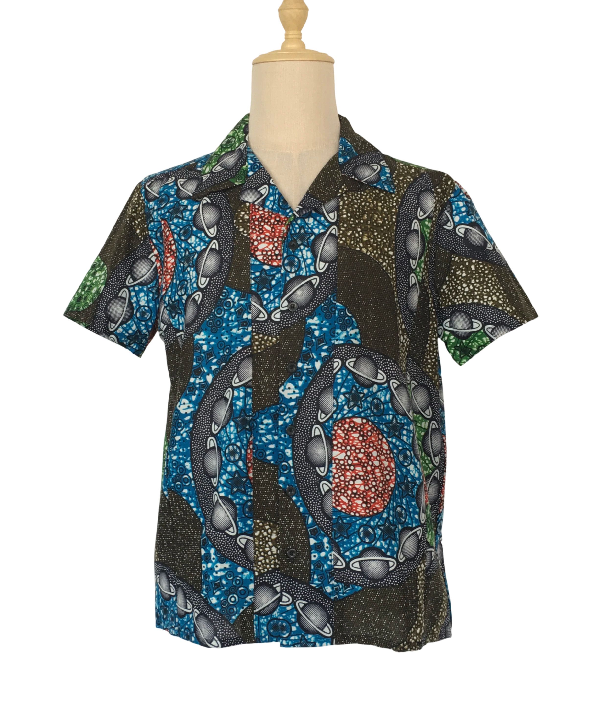 Other African Wax Print Men Shirt Short Sleeves Summer Size US XL / EU 56 / 4 - 1 Thumbnail