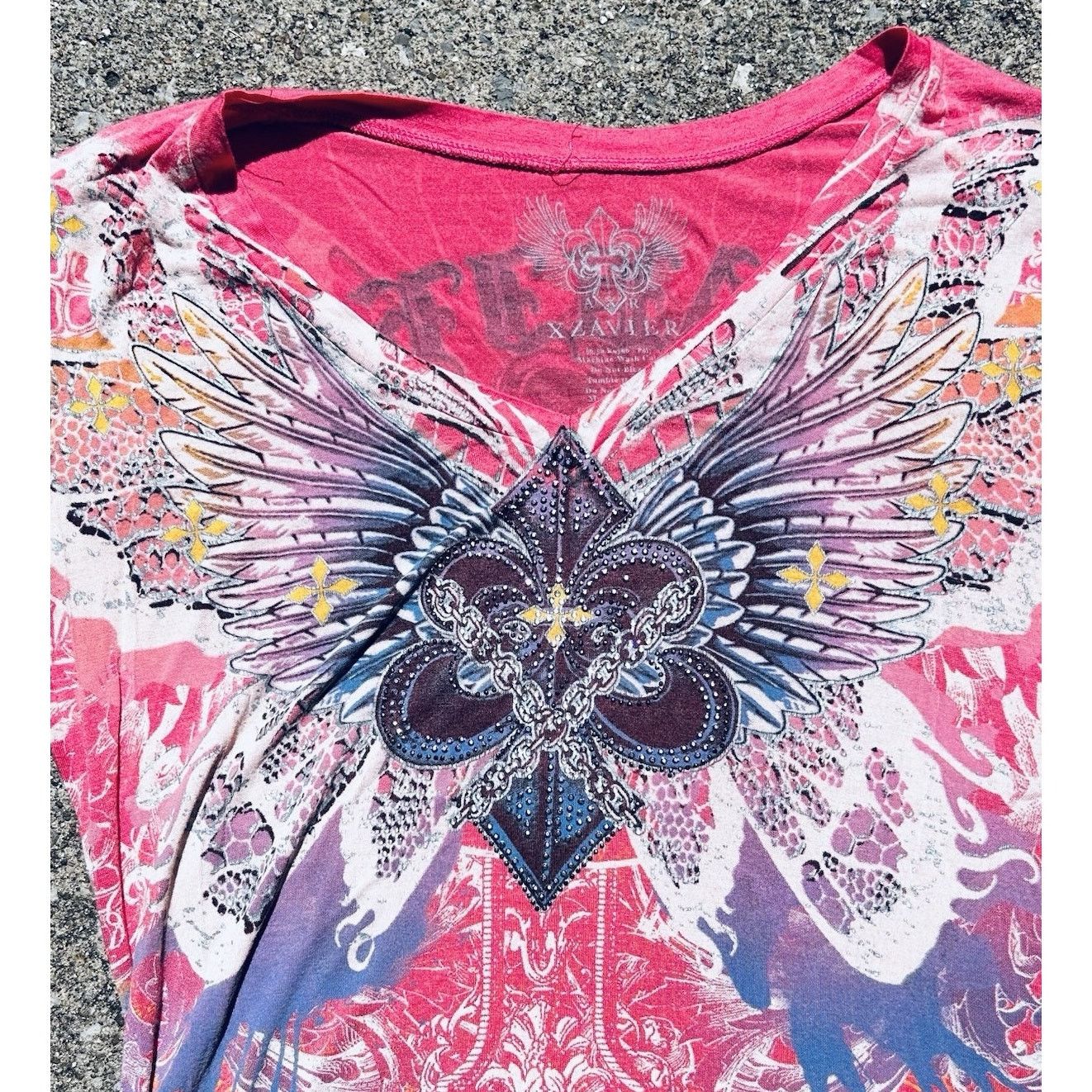 Other xzavier tshirt Wmn Junior Xl Pink Orange Wing Embellish USA Size XL / US 12-14 / IT 48-50 - 1 Thumbnail