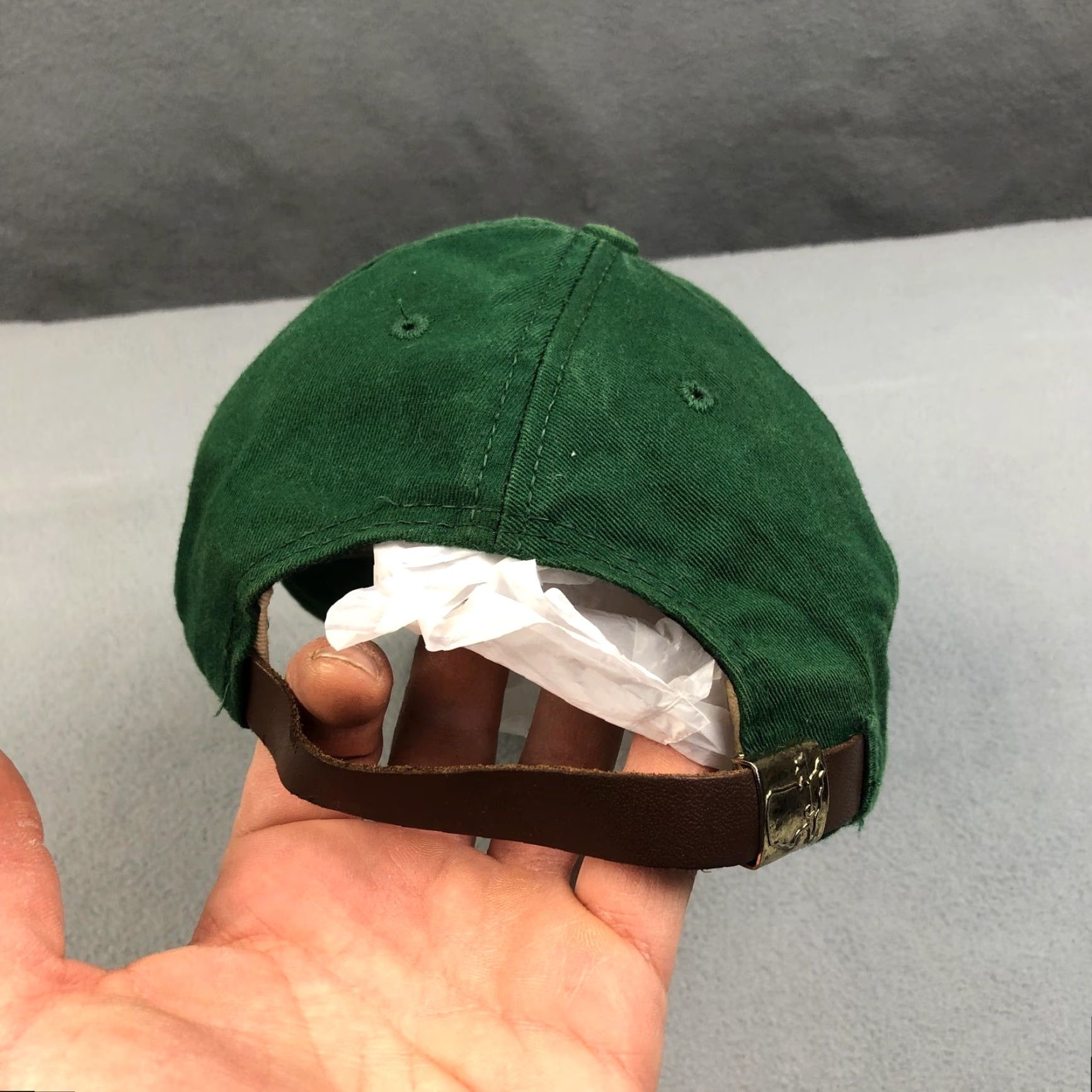 American Needle VINTAGE American Needle Masters Hat Green Leather Strap Back Golf 90s Men One Size Green Cotton Twill Hat Size ONE SIZE - 6 Thumbnail