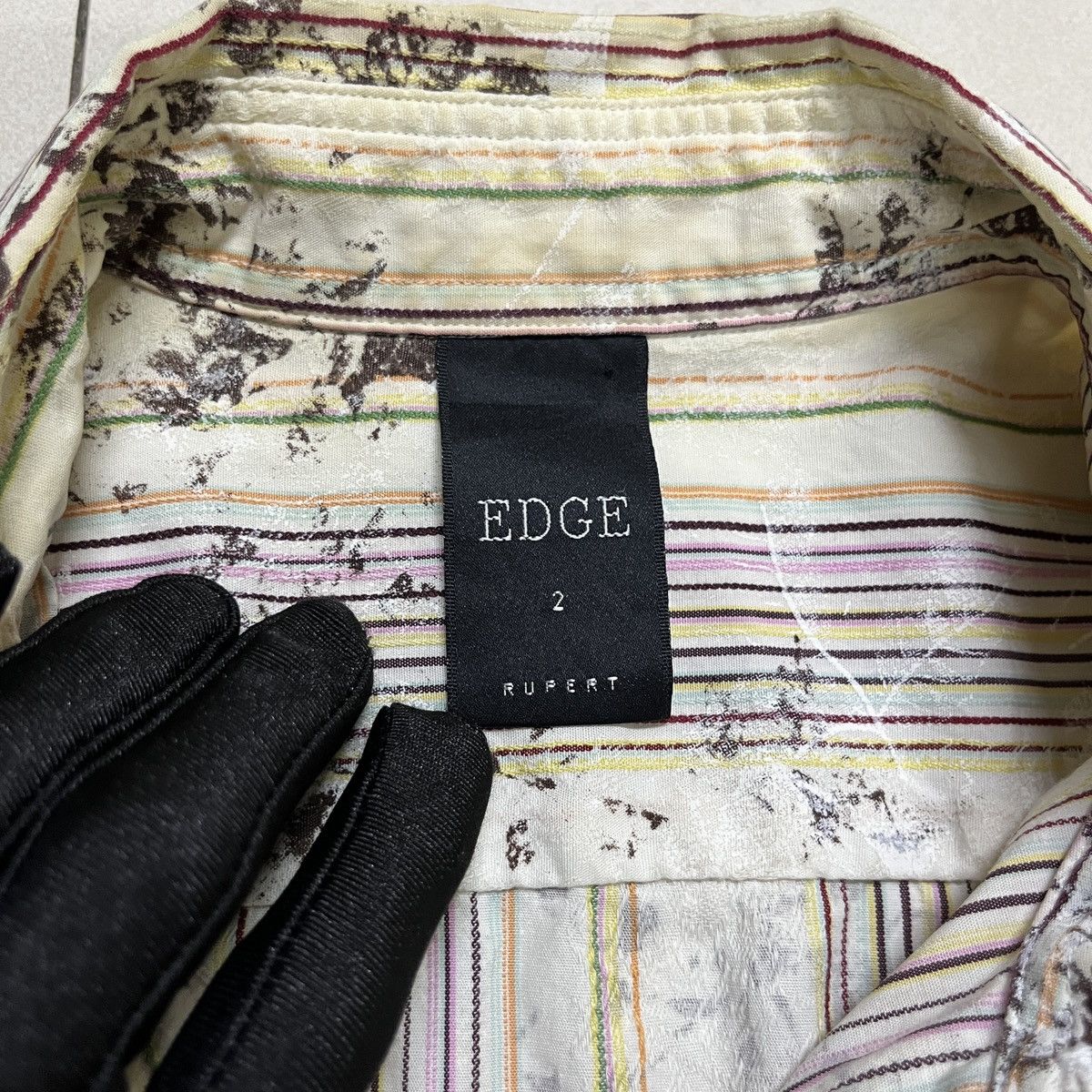 Japanese Brand Edge Rupert Flower Stripes Punk Shirt Size US S / EU 44-46 / 1 - 8 Thumbnail