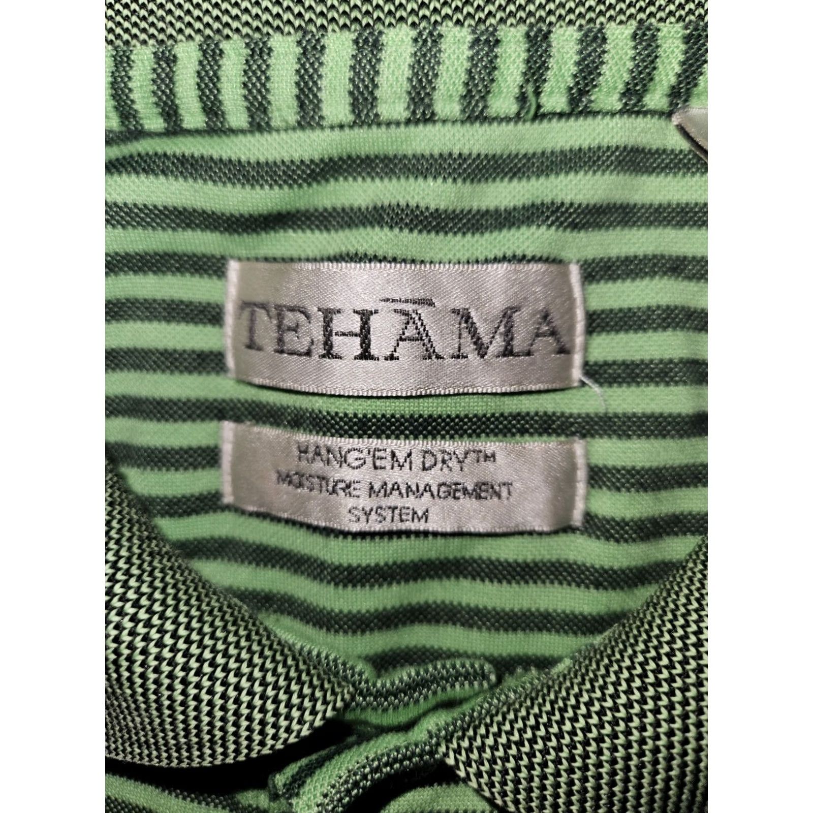 Vintage VINTAGE Teháma Polo Shirt Men XL Green Striped 60% Pima Cotton Hang'em Dry Golf Striped Embroidered Logo Short Sleeve Collared M Size US XL / EU 56 / 4 - 2 Thumbnail