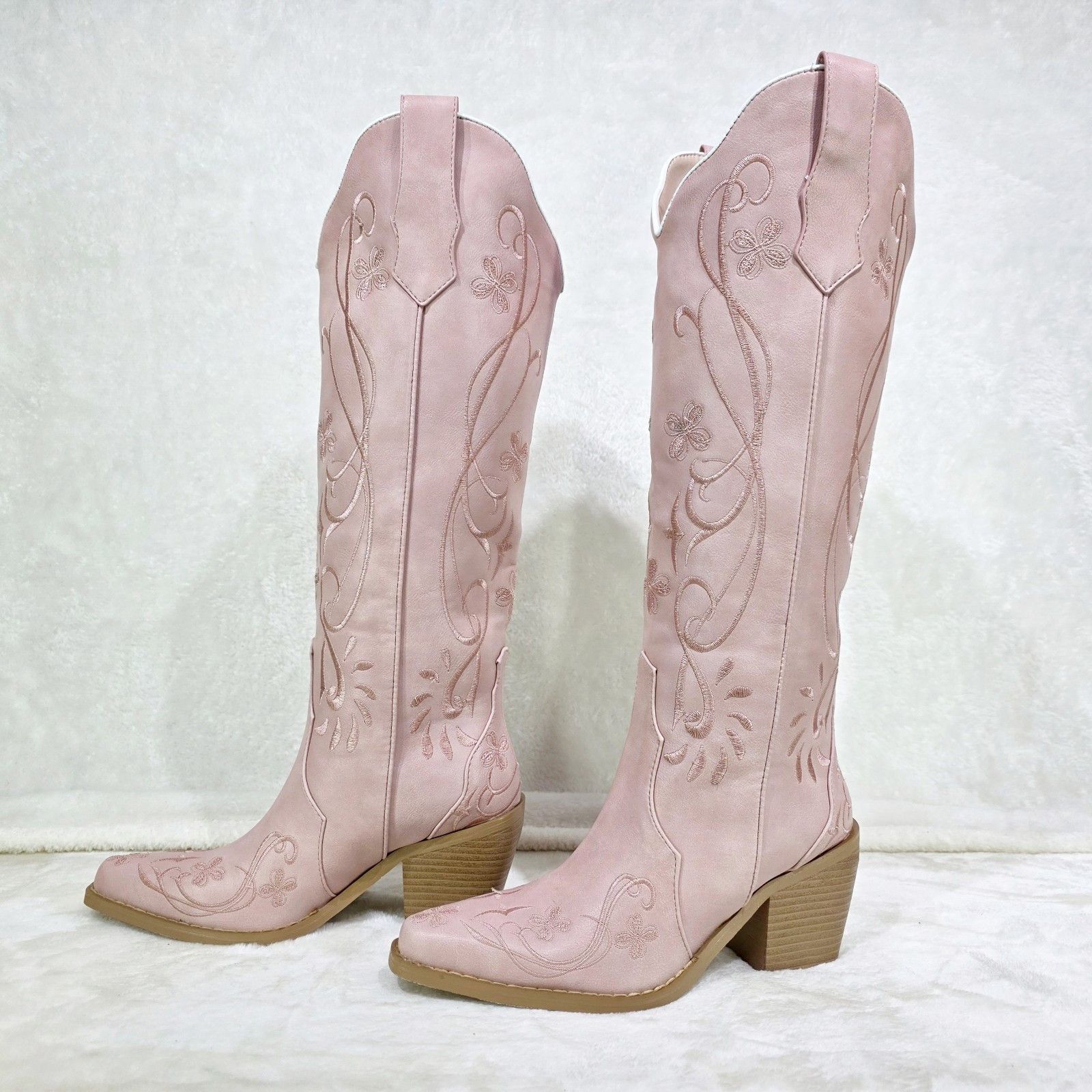 Other Loretta Embroidery Country Western Cowgirl Knee Boots Dusty Size US 11 / IT 41 - 3 Thumbnail
