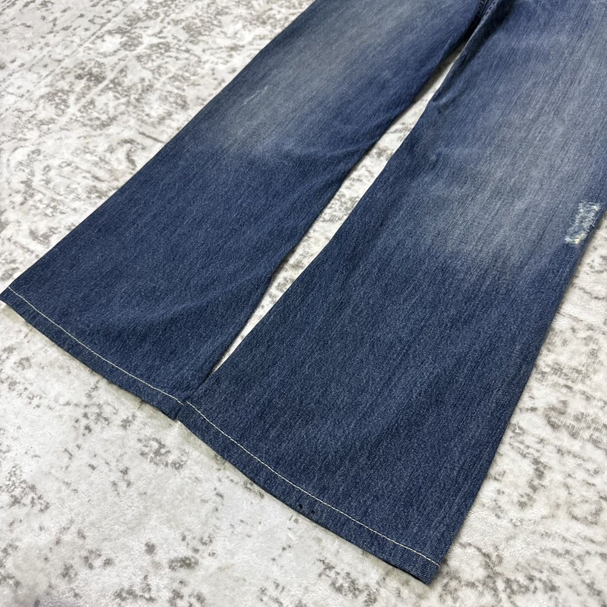 Vintage Y2k Diesel Shazor Distressed Fade Wash Flare Jeans