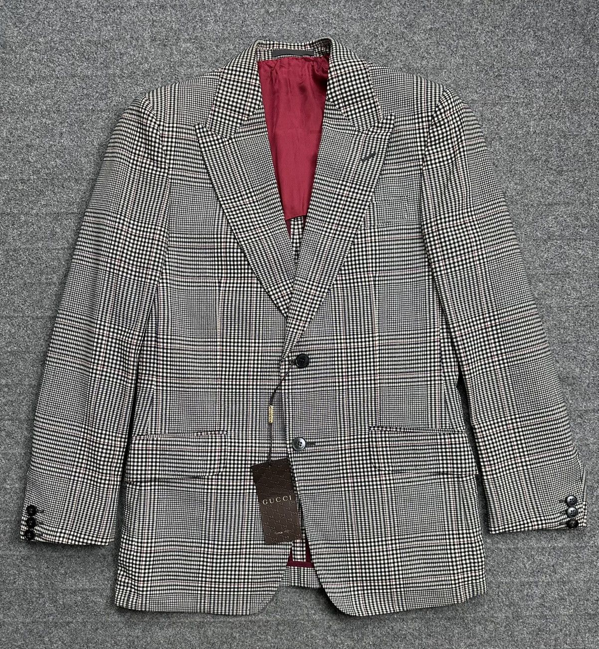 Gucci Gucci - Mohair Houndstooth Blazer Jacket - Peak Lapel Collar Size 48R - 1 Thumbnail