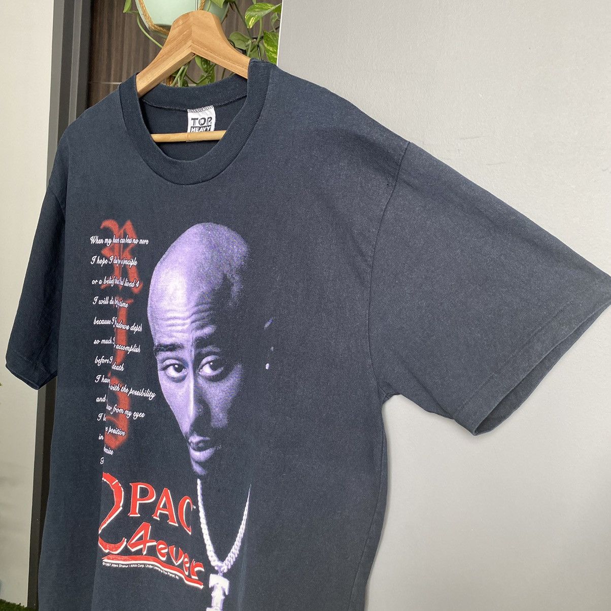 Rap Tees Vintage Faded 90s 2pac 4ever Tupac ERD GRUNGE GRAIL RAP TEES Size US L / EU 52-54 / 3 - 3 Thumbnail