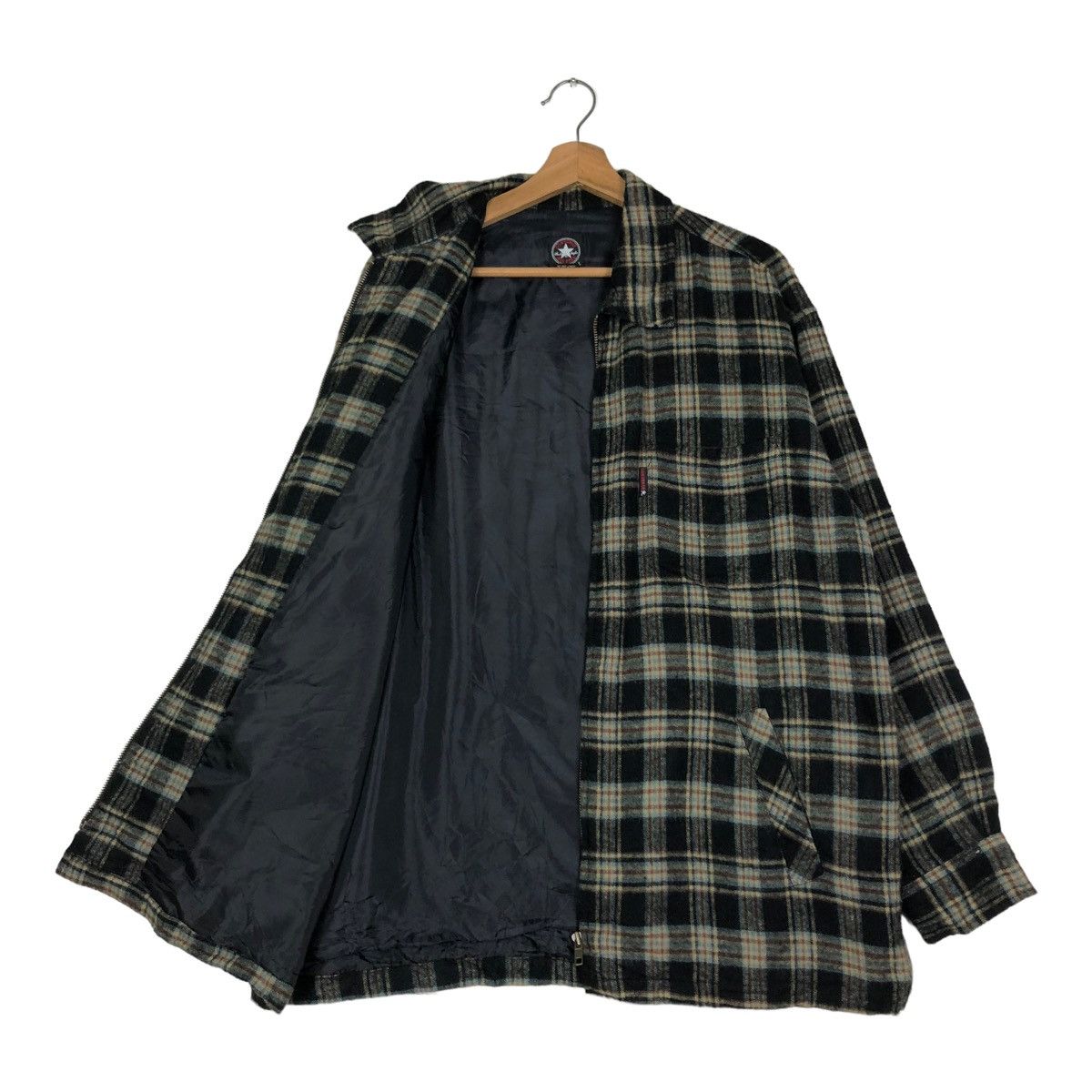 Flannel 🔥VINTAGE ZIPPER FLANNEL JACKET CONVERSE ALL STAR TARTAN Size US L / EU 52-54 / 3 - 11 Thumbnail