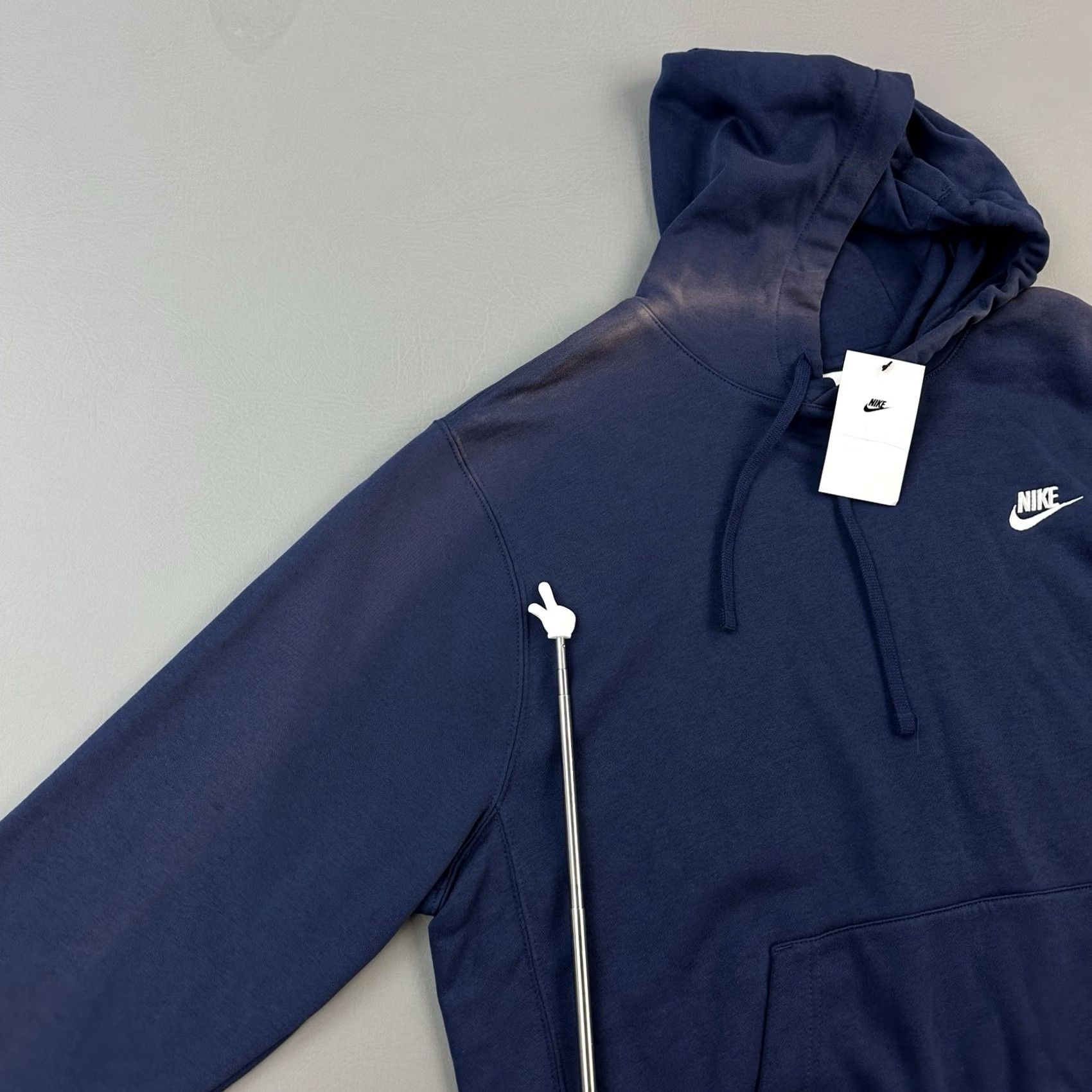 Nike Nike Sportswear Hoodie Mens XL Navy Embroidered Swoosh Logo Pullover Size US XL / EU 56 / 4 - 3 Thumbnail