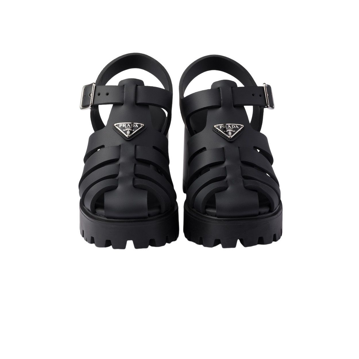 Prada PRADA $950 Black Rubber 90mm Platform Sandals New & Authenti Size US 10 / IT 40 - 5 Thumbnail