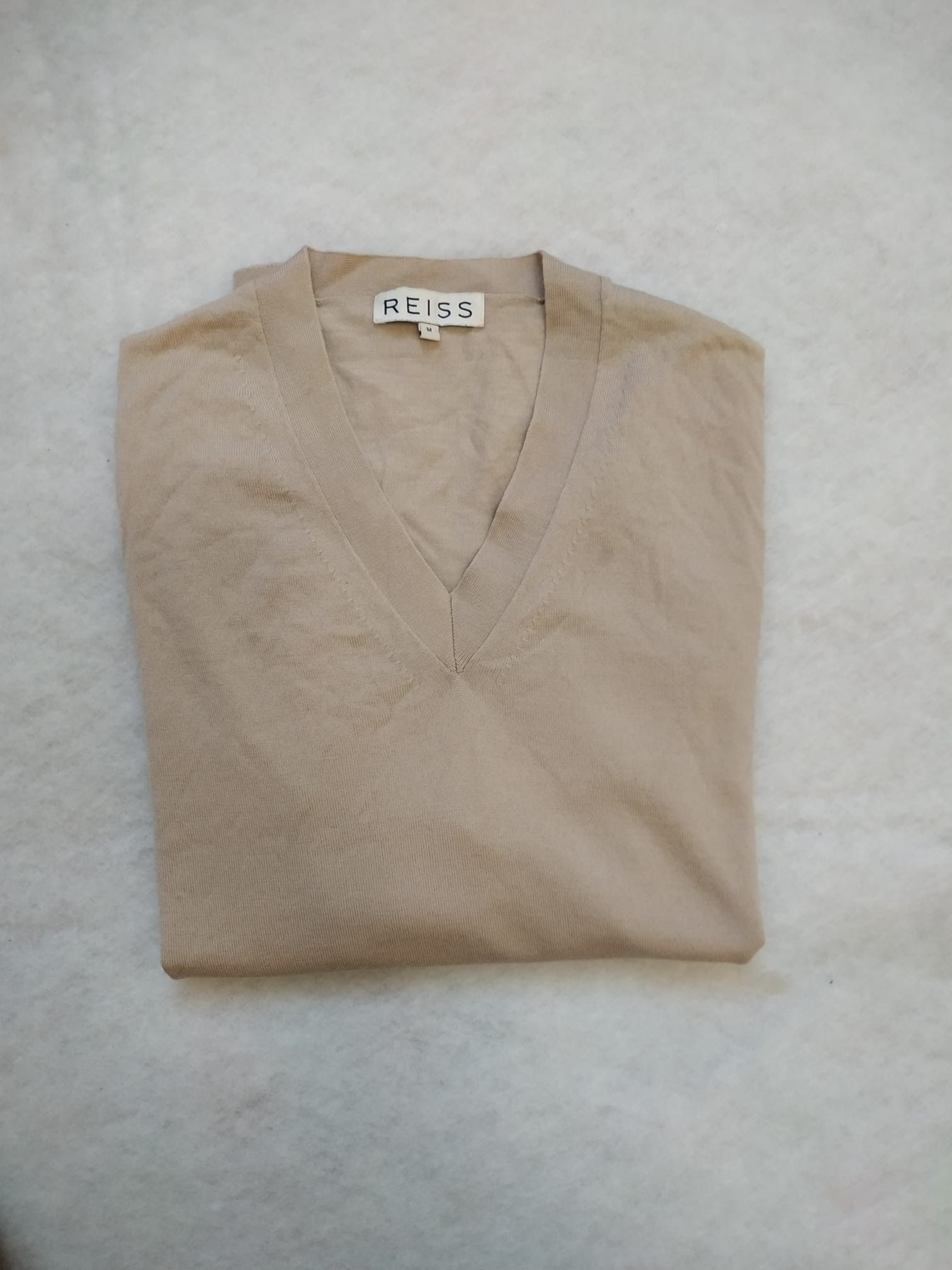 Reiss REISS v-neck beige merino wool sweater M Size US M / EU 48-50 / 2 - 4 Thumbnail