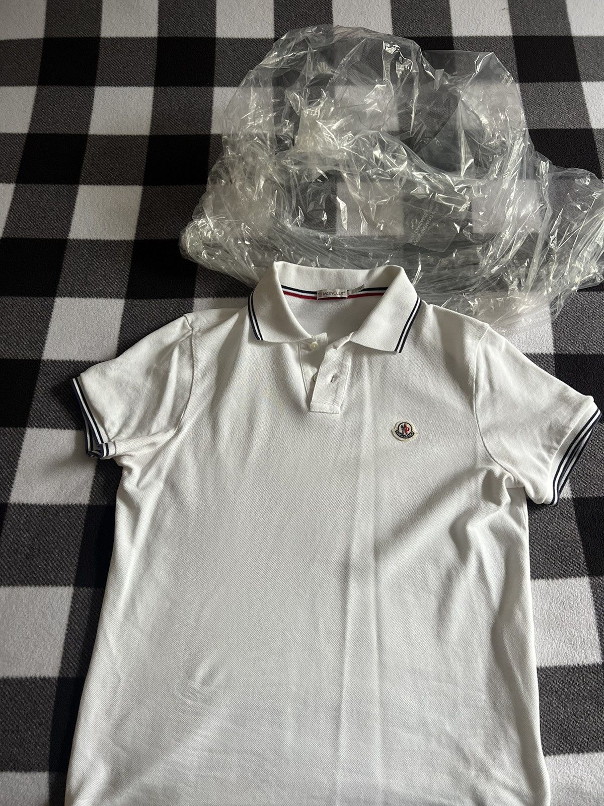 image of Moncler Polo in White, Men's (Size Small)