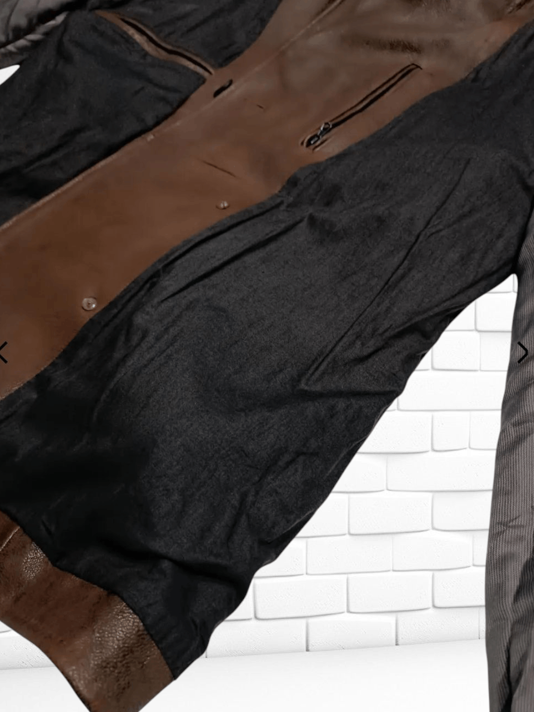 Japanese Brand 💥Rare💥 Leather Jacket Double Breasted Pea Coat Jacket Size US L / EU 52-54 / 3 - 9 Thumbnail