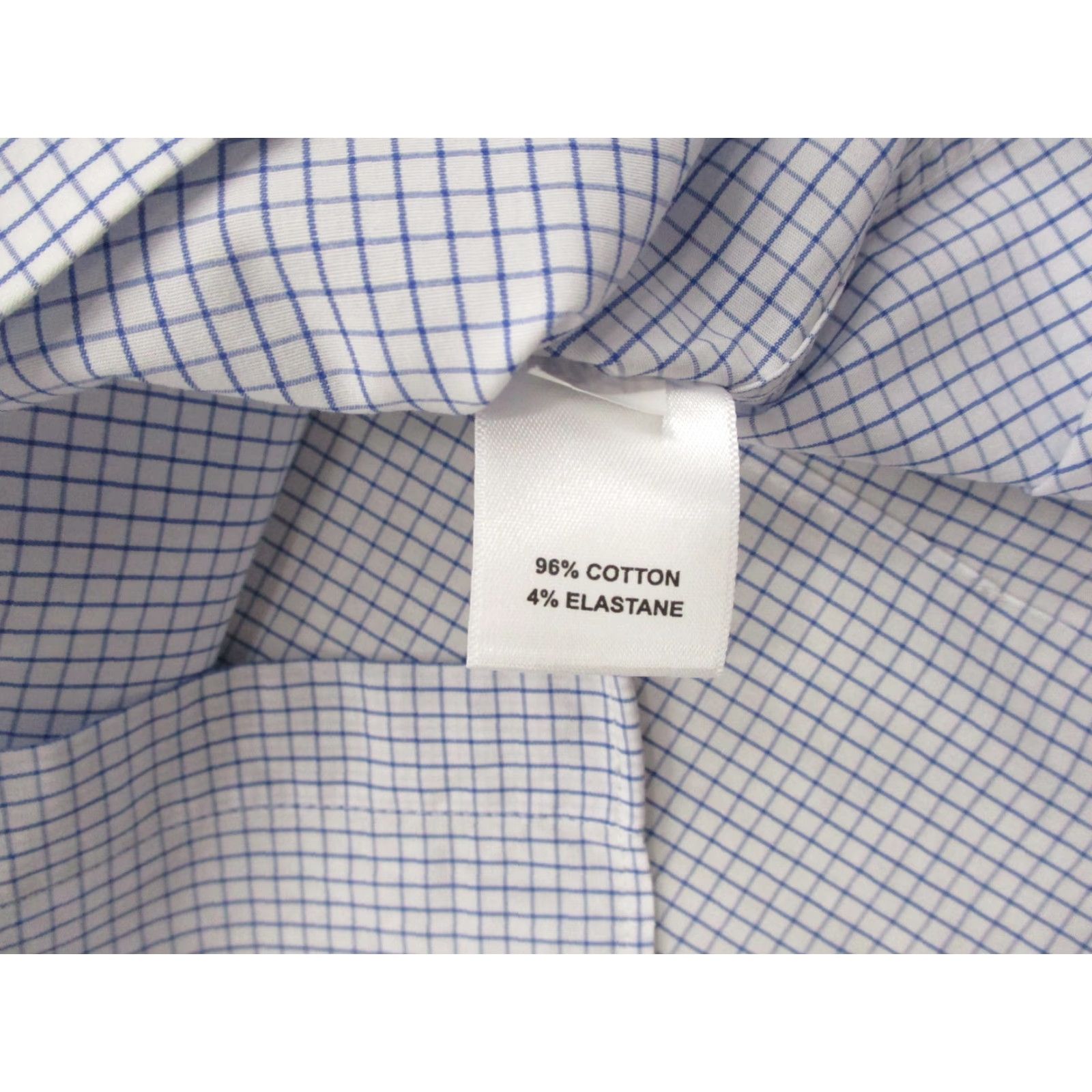 Murano Murano Shirt Mens Large Blue White Check Button Down Slim Fit Dress Shirt Size 42R - 7 Thumbnail