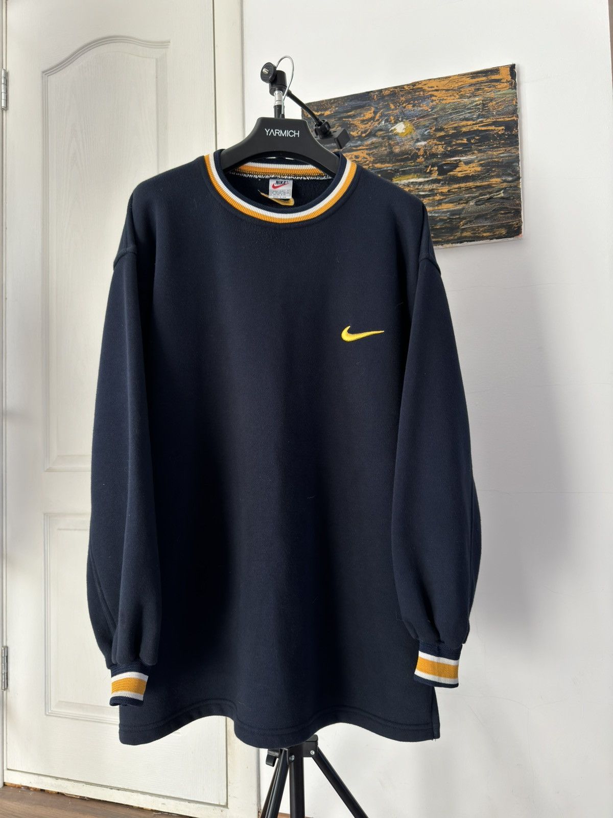 Pick!! Vintage 90s Nike Crewneck Sweatshirt Nike Sweater Nike Embroidered Big Logo 2024 Crewneck Sweatshirt Size L