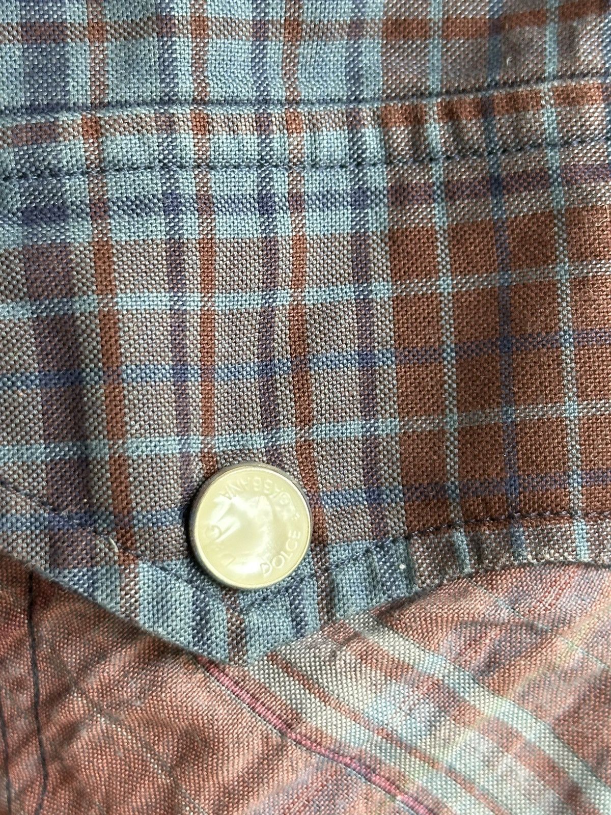 Dolce & Gabbana VTG Dolce & Gabbana Sleeveless Western Plaid Shirt Size 48 Size US M / EU 48-50 / 2 - 10 Thumbnail