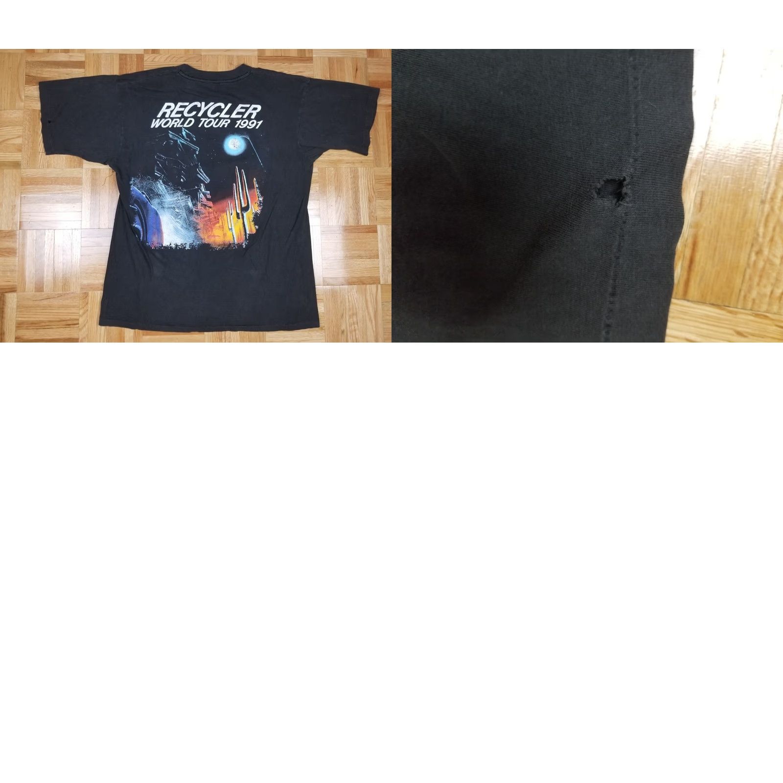 Vintage VINTAGE ZZTOP RECYCLER WORLD TOUR ROCK BAND TOUR T-SHIRT LARGE BLACK Cotton Men T-Shirt 91' 90s Concert Retro USA Size US L / EU 52-54 / 3 - 8 Thumbnail