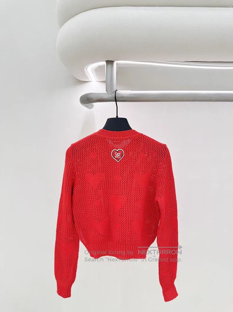 Fendi Fendi Red heart knit jacket Size XS / US 0-2 / IT 36-38 - 2 Thumbnail