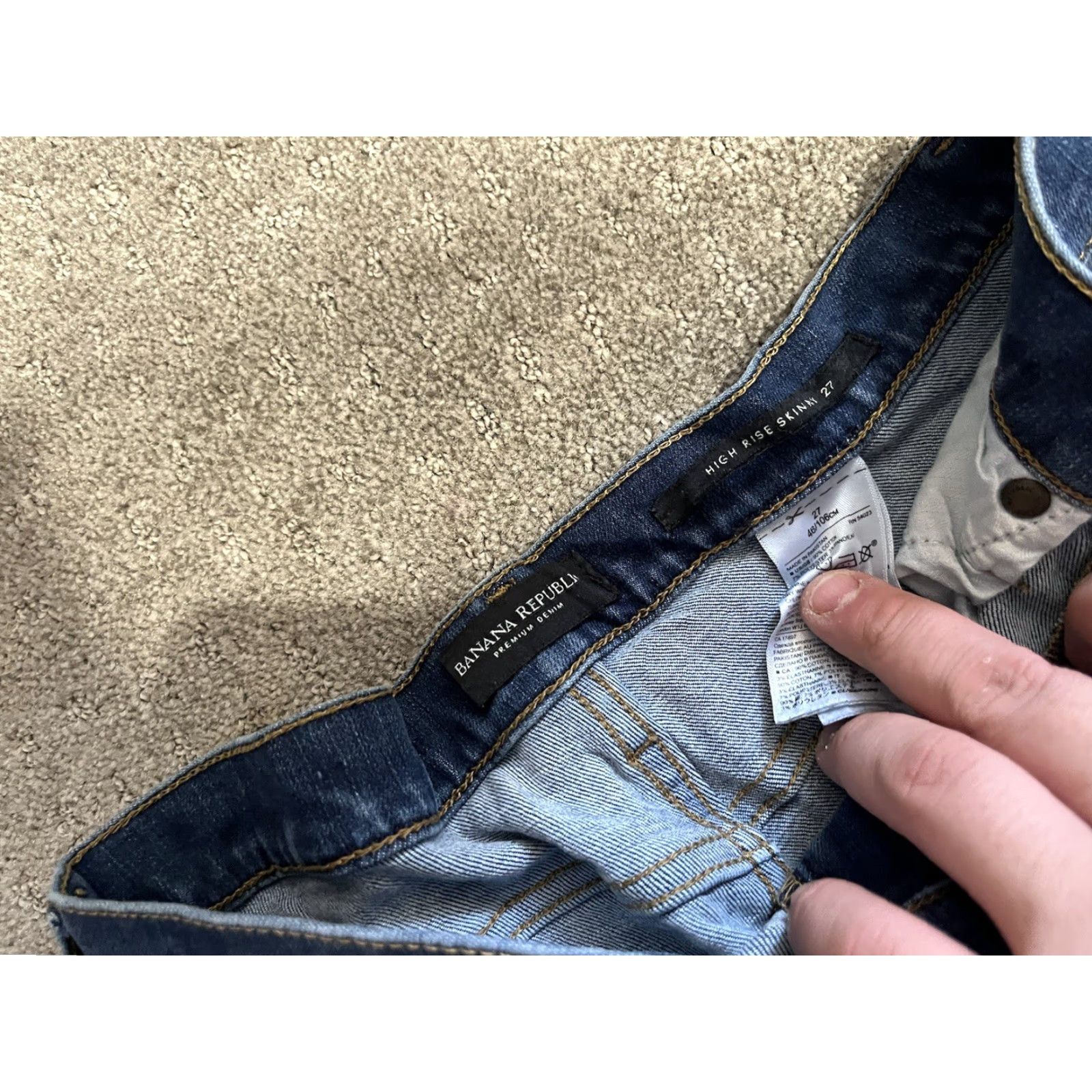 Banana Republic Banana Republic Premium Denim High-Rise Skinny Jeans Women's 27 Blue Med Wash Denim Jeans 5-Pocket Womens Size 27 Blue Size 27" / US 4 / IT 40 - 5 Thumbnail