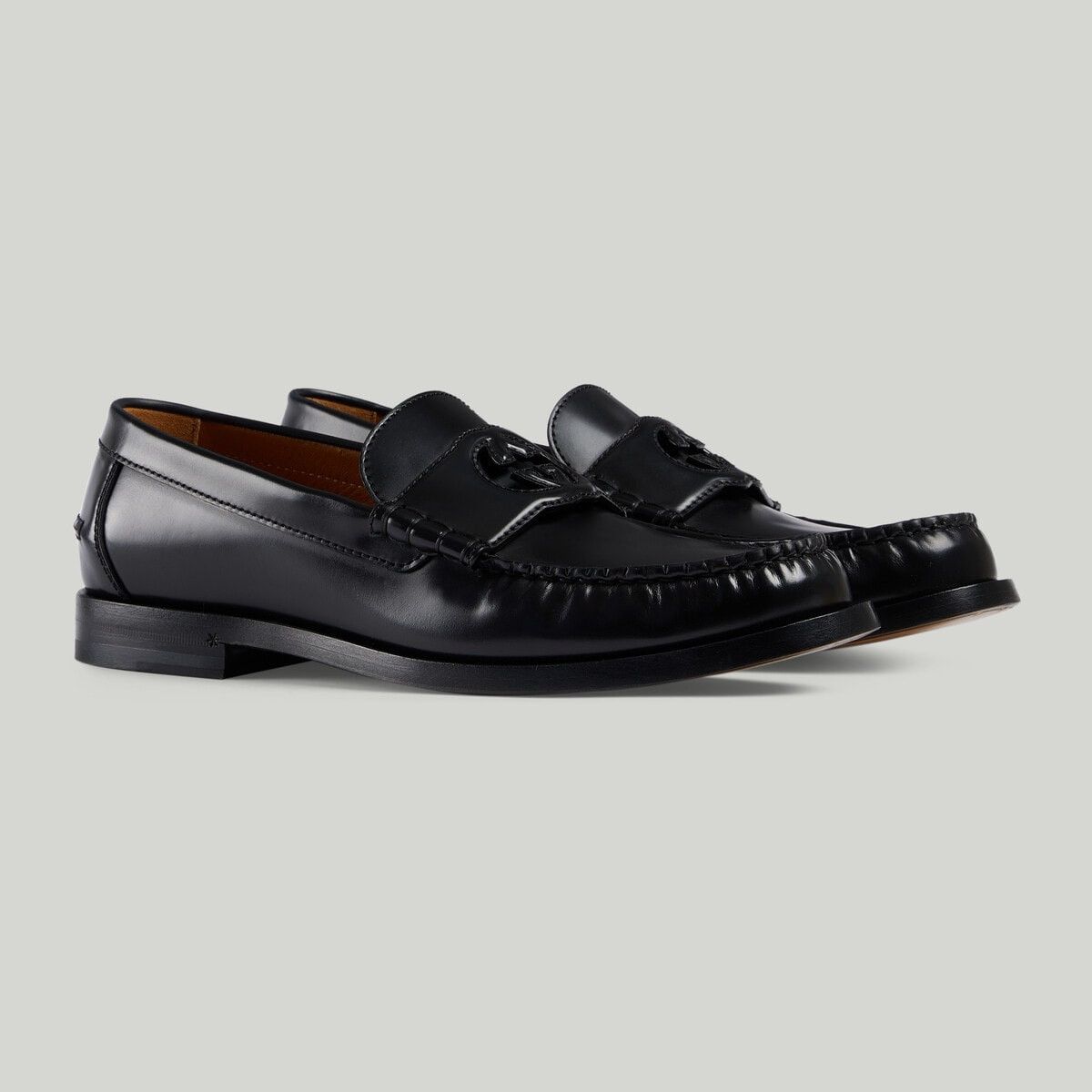 Gucci o1mt1gz0325 Interlocking G Loafers in Black Size US 12.5 / EU 45-46 - 2 Thumbnail