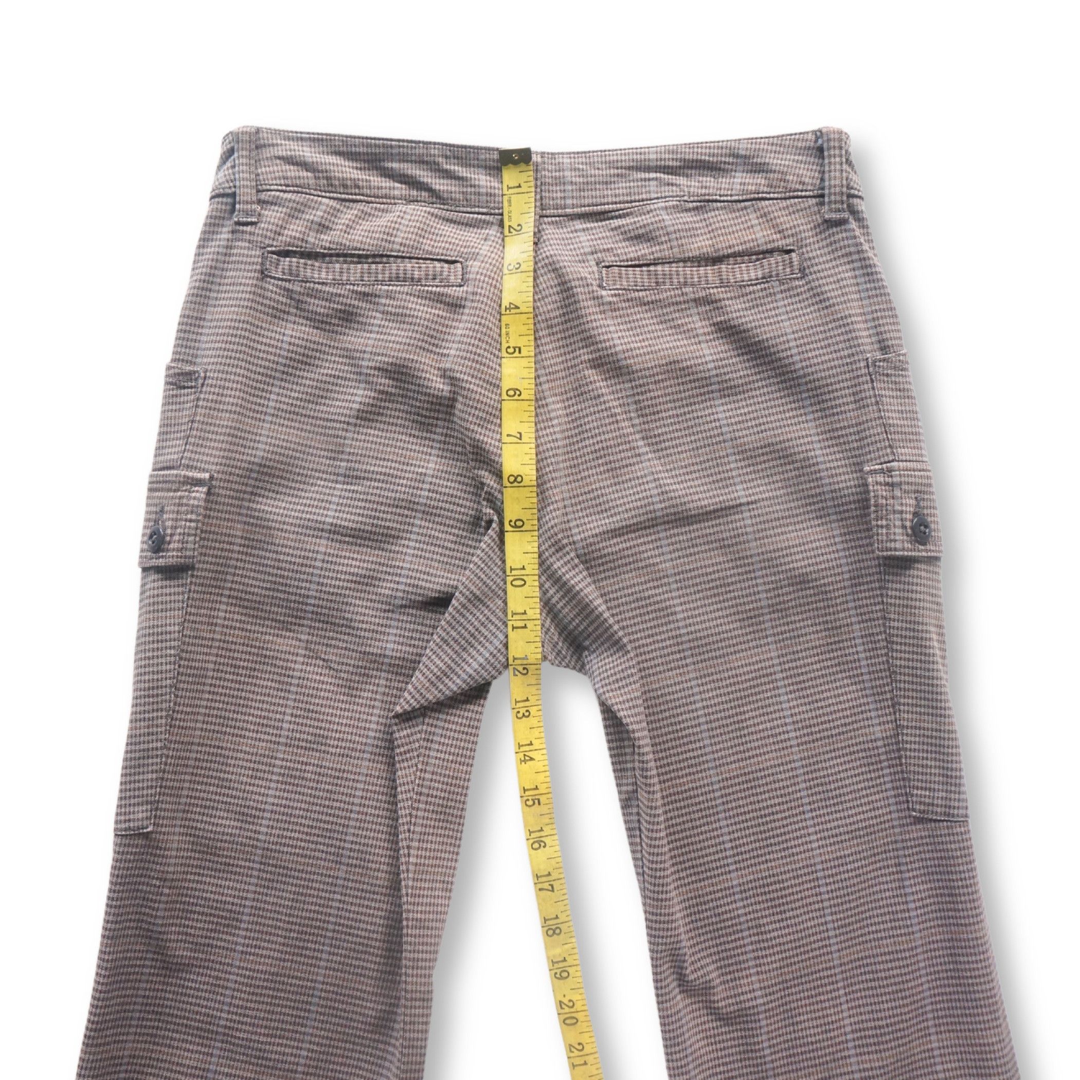 Japanese Brand ALCX Light Brown Plaid Pattern Cargo Pants Size 28" / US 6 / IT 42 - 11 Thumbnail
