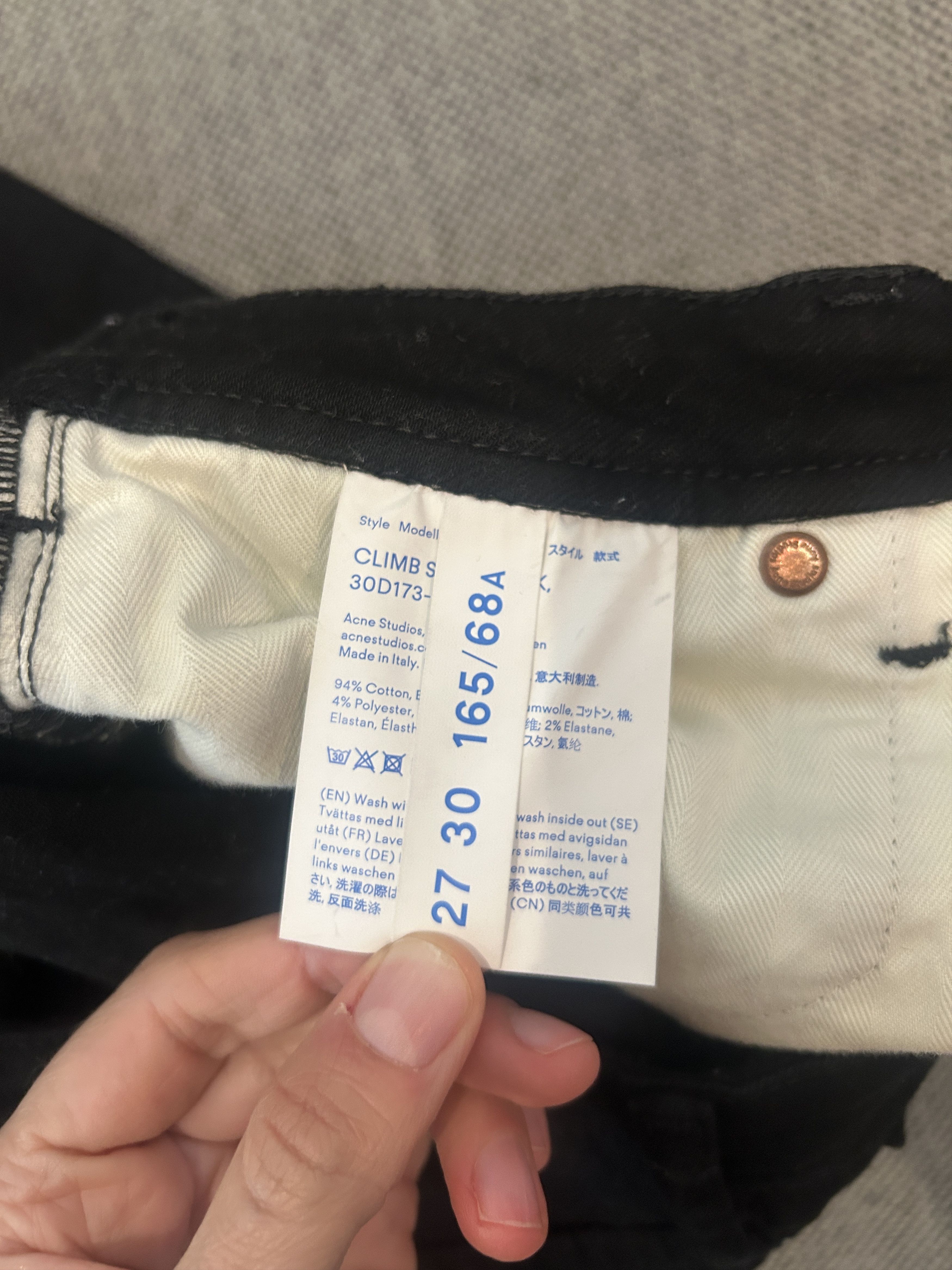 Acne Studios Bla Konst Climb Stay Black Jeans Size 27" / US 4 / IT 40 - 4 Thumbnail