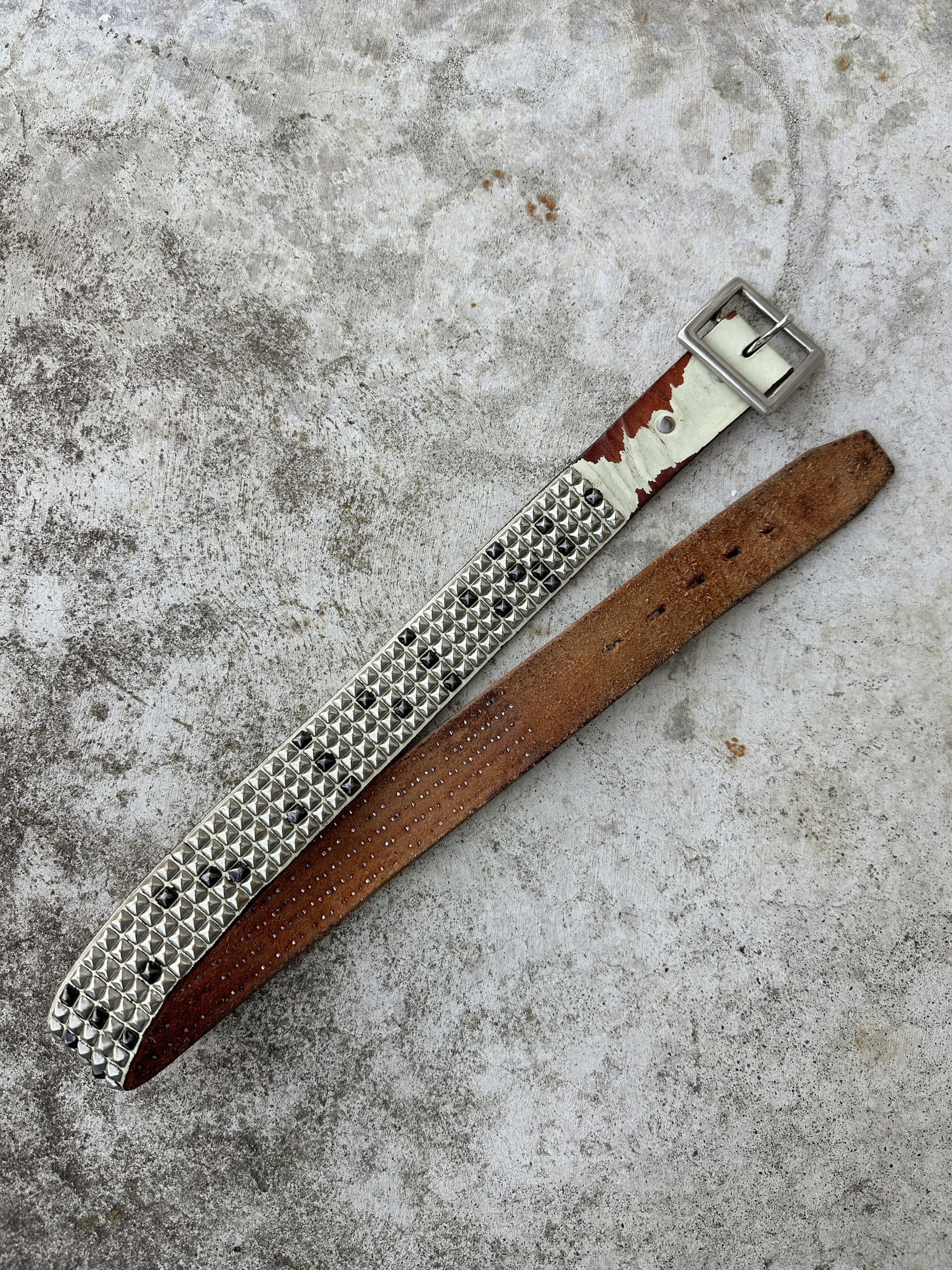 HTC Western Crust Punk Studs studded leather y2k belt buckle