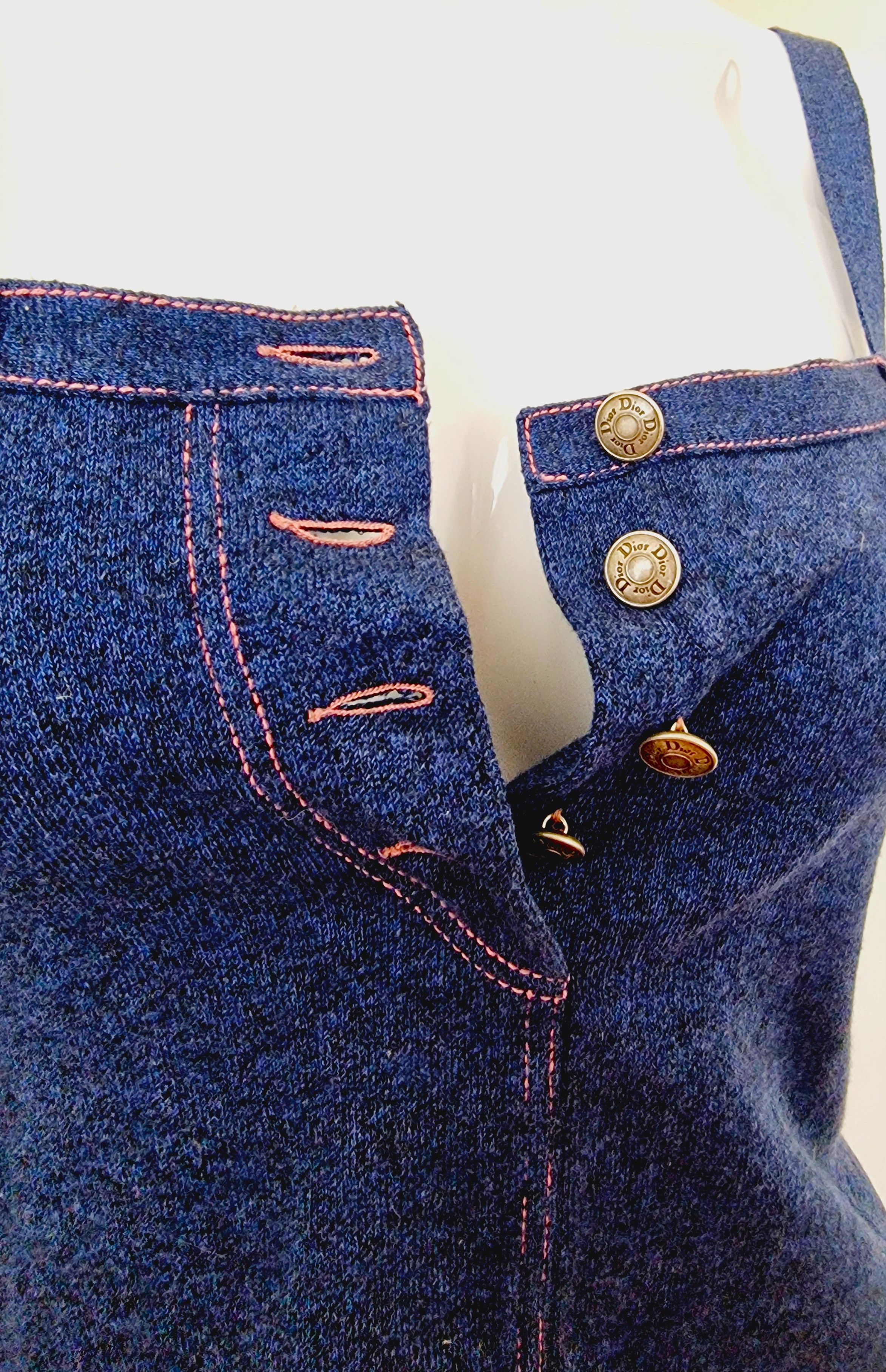 Dior Christian Dior John Galliano S/S 2003 Denim Pink Rose Top Size L / US 10 / IT 46 - 10 Thumbnail