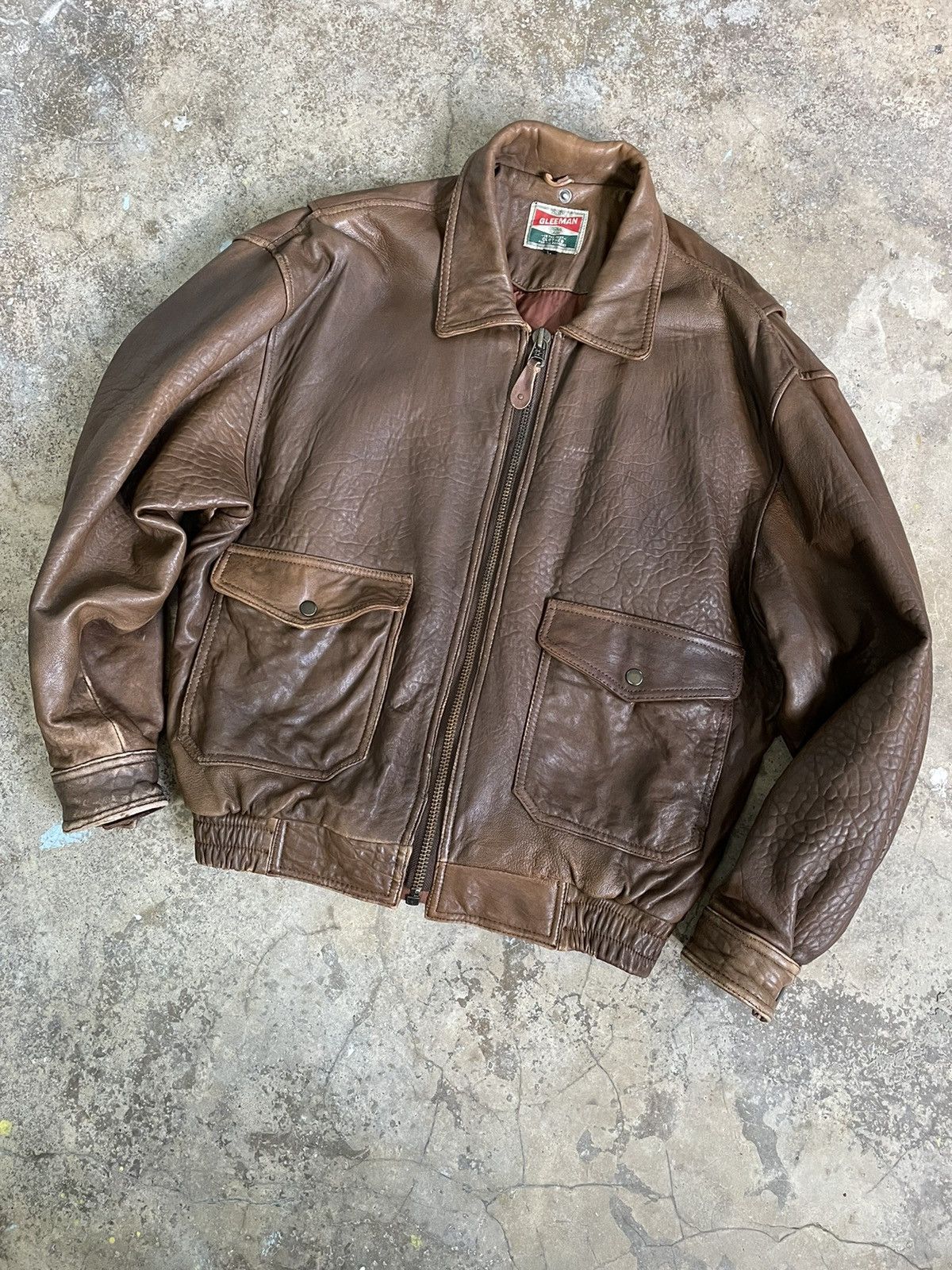 Genuine Leather × Japanese Brand 90's Genuine Leather Gleeman Jacket Size US L / EU 52-54 / 3 - 1 Thumbnail