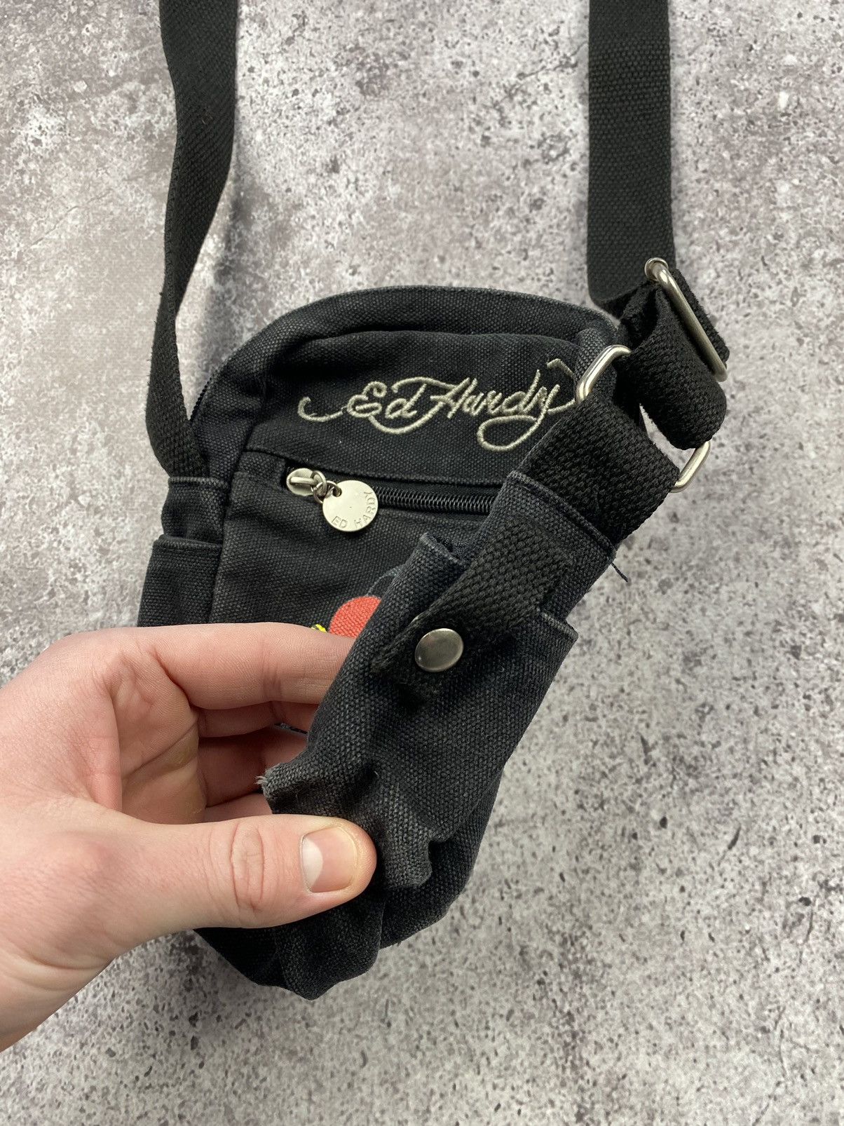 Ed Hardy × Japanese Brand × Vintage Vintage Ed Hardy by Christian Audigier Bag Messenger y2k Size ONE SIZE - 3 Thumbnail