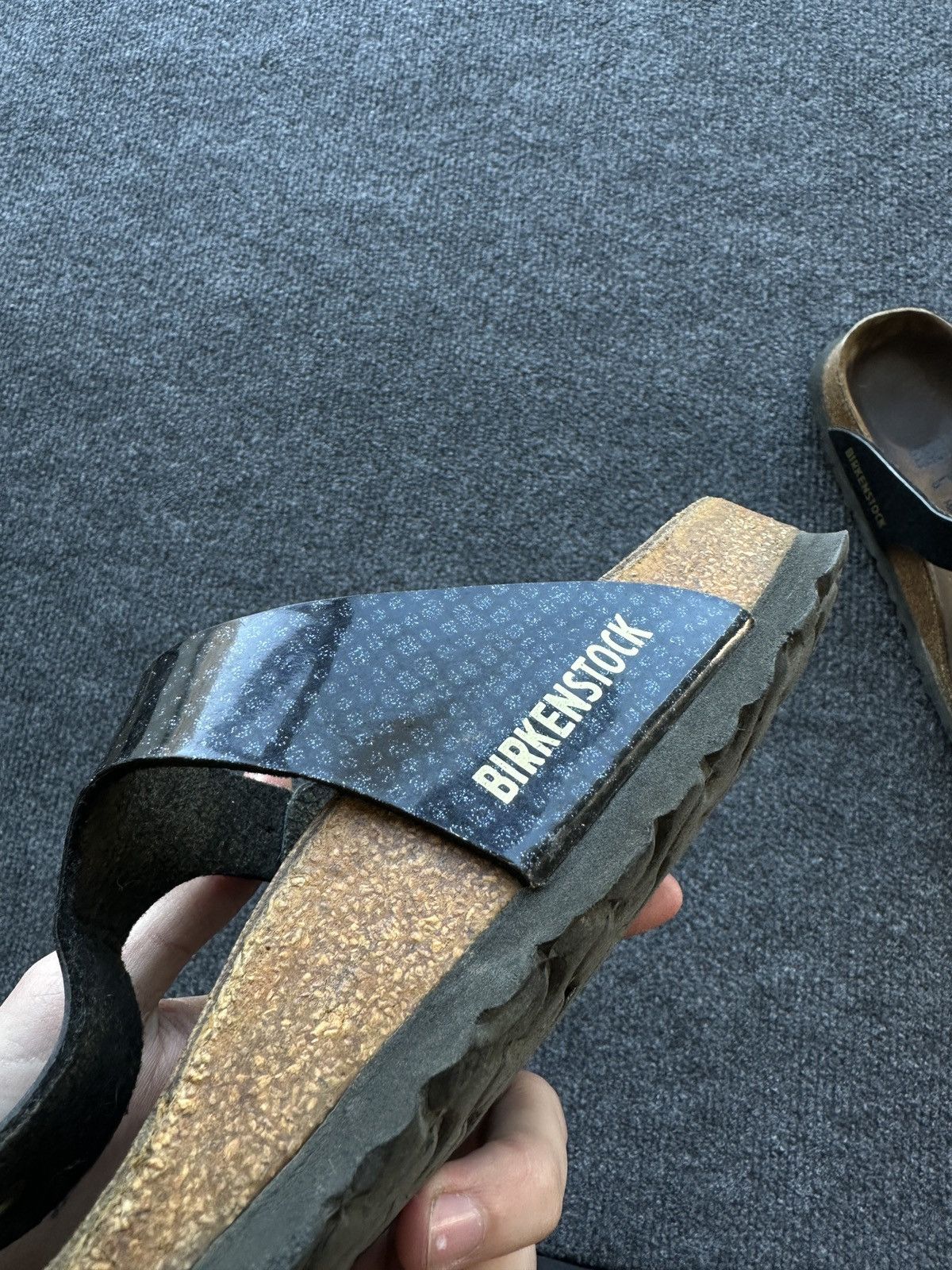 Birkenstock 🚨Vintage Birkenstock 38 black gold Luxe Sandals rare slides Size US 8 / IT 38 - 6 Thumbnail