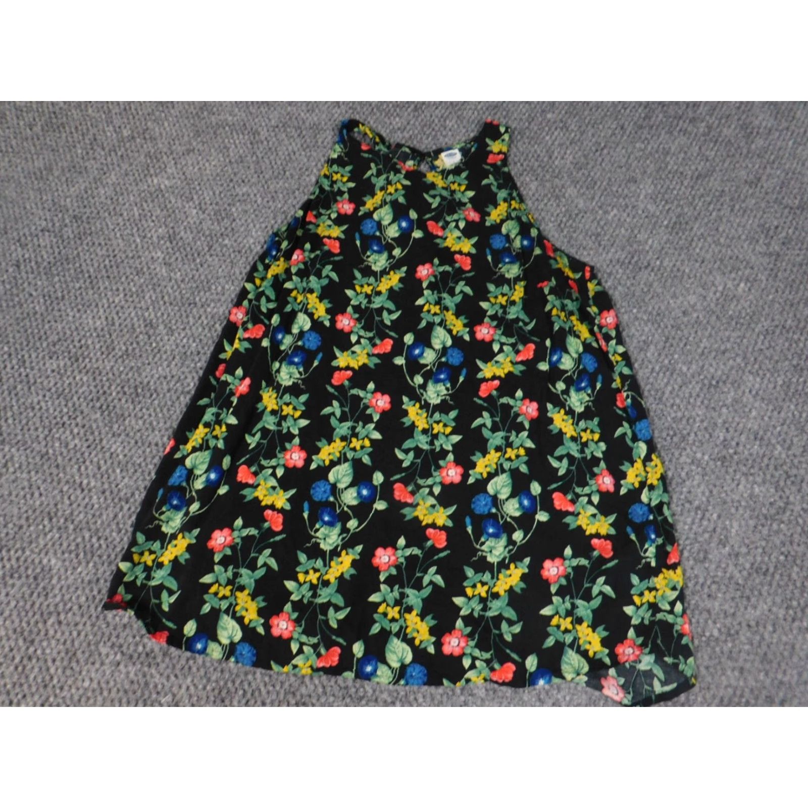 Old Navy Old Navy Womens Blouse Small Black Pullover Floral Blouse Sleeveless Round Neck Casual Rayon Pleated Short Sleeve? Size S / US 4 / IT 40 - 3 Thumbnail