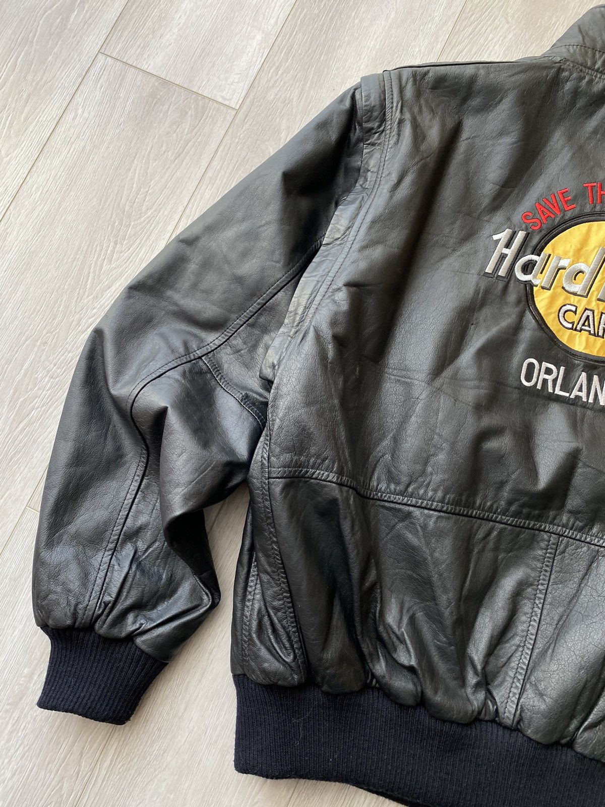 Vintage VINTAGE HARDROCK ORLANDO LEATHER VARSITY JACKET Size US M / EU 48-50 / 2 - 2 Thumbnail