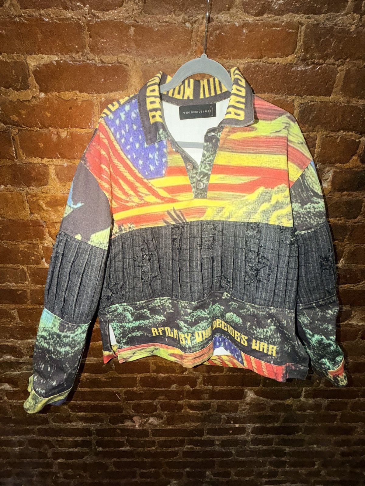 Who Decides War Who Decodes War long sleeve polo Size US M / EU 48-50 / 2 - 1 Thumbnail