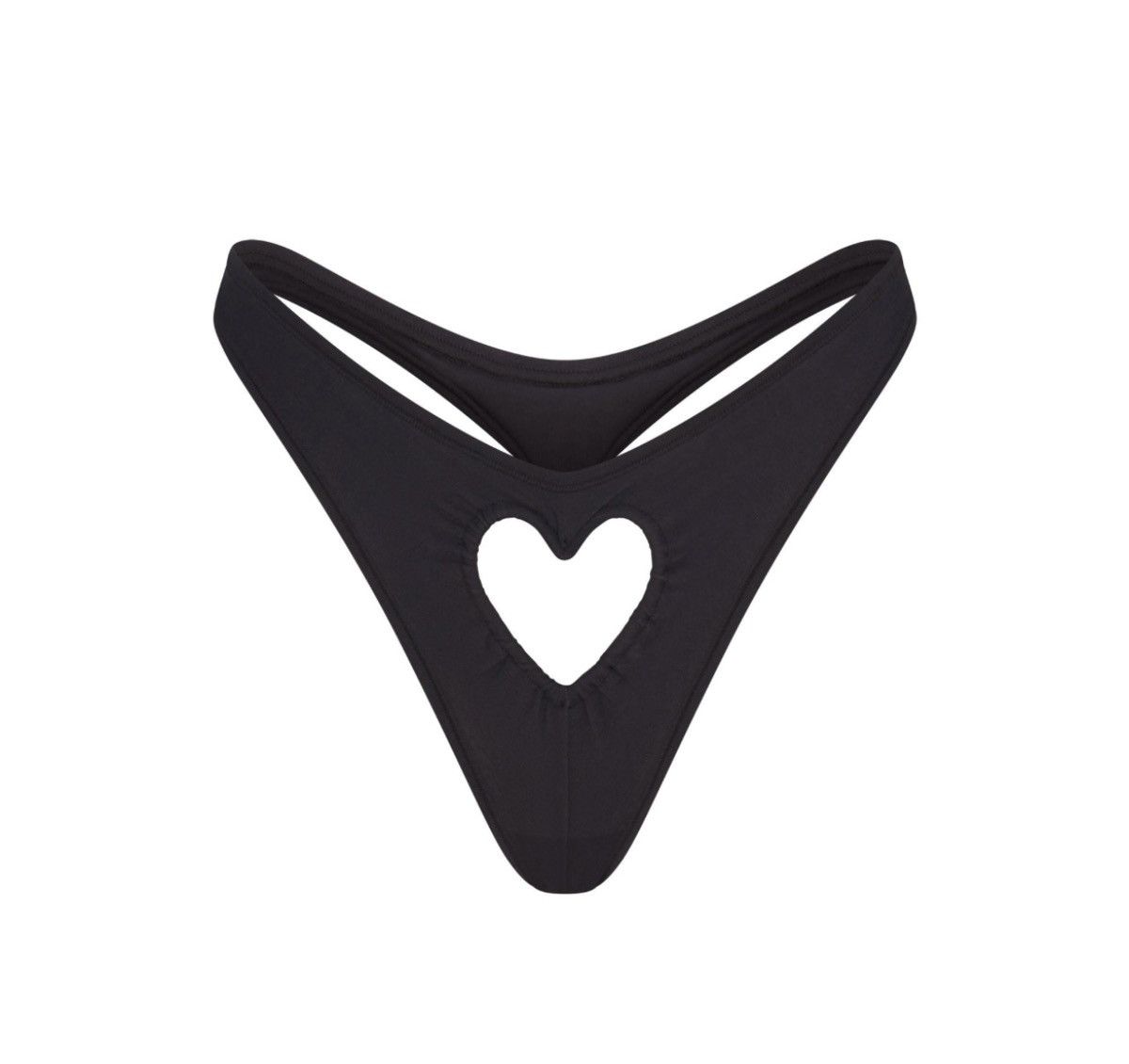 Kim Kardashian × SKIMS Skims Heart Dipped Thong Soot Black Small Size ONE SIZE - 4 Thumbnail