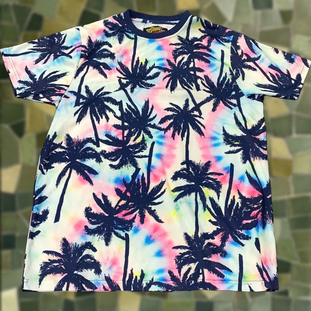 Vintage Good Vibes Shirt Mens L Blue Short Sleeve Crew Neck Beach Palm Trees T-Shirt 90s? (No 90s) Size US L / EU 52-54 / 3 - 1 Thumbnail