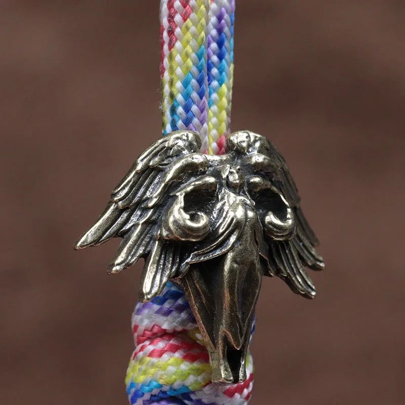 Handmade 2Pcs Angel Six Winged Knife Beads Paracord Bead Zipper Size ONE SIZE - 2 Thumbnail