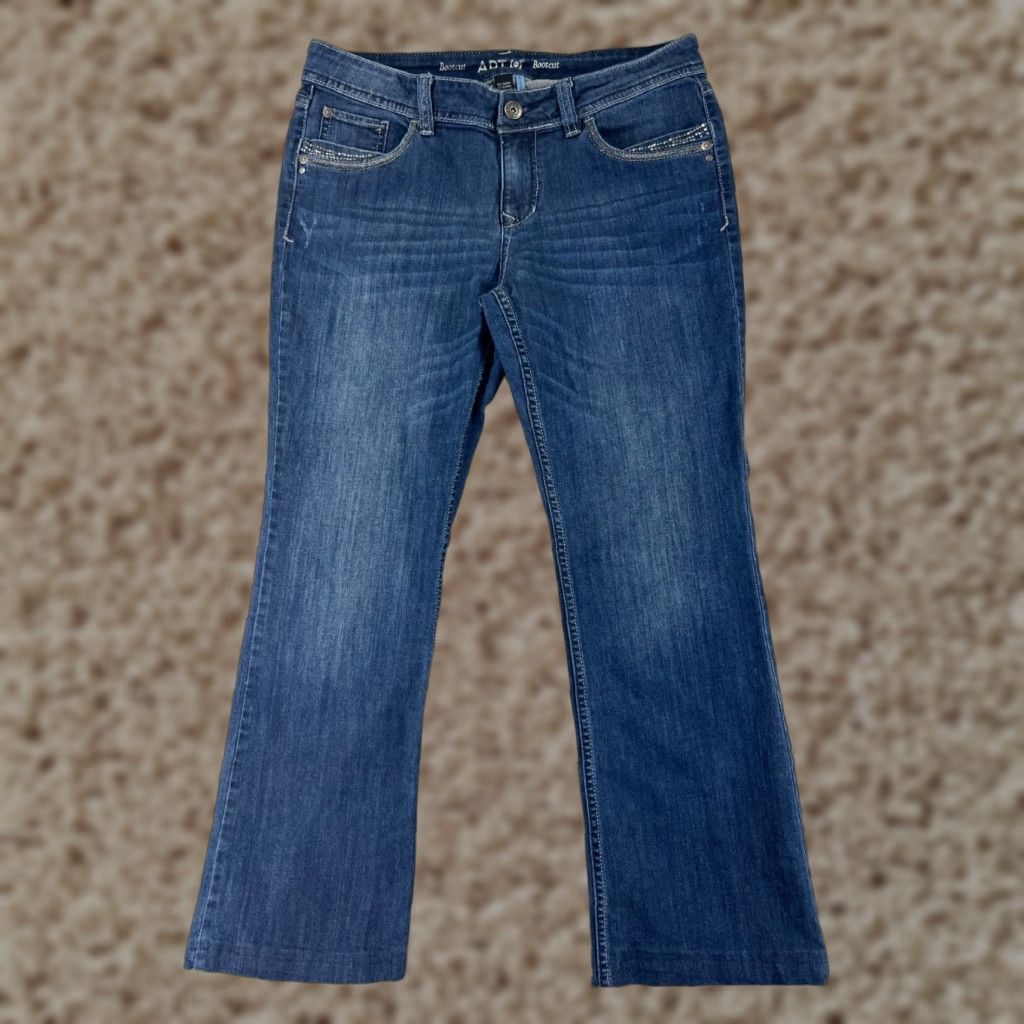 Apt. 9 Apt. 9 Jeans Womens 10 Blue Denim Bootcut Embellished Cotton Blend Stretch Pants-? Size 32" / US 10 / IT 46 - 1 Thumbnail