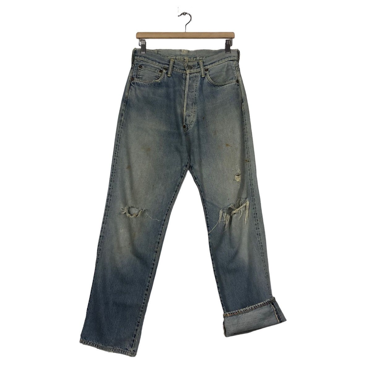 Evisu VINTAGE EVISU MADE IN JAPAN DISTRESSED DENIM JEANS RED LINE Size US 30 / EU 46 - 13 Thumbnail