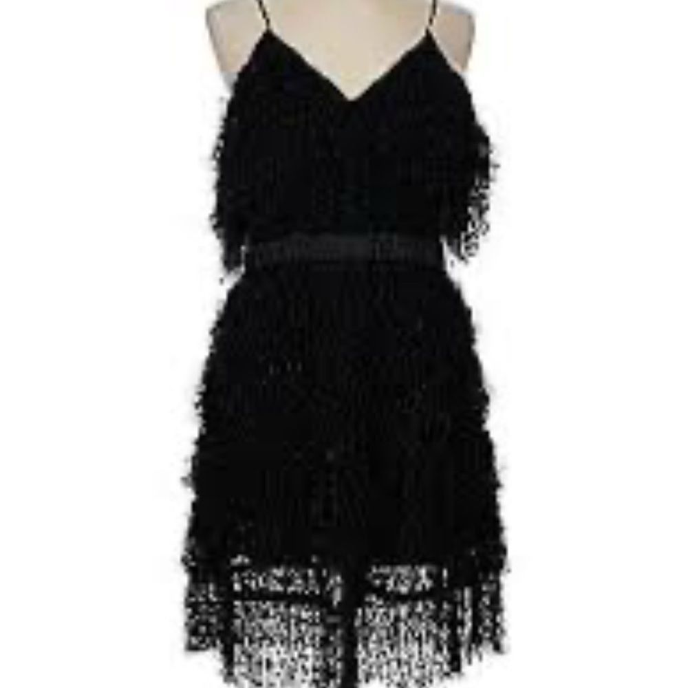 Chloe Black Fringe Dress chole oliver the Galleria address P 165 Size S / US 4 / IT 40 - 1 Thumbnail