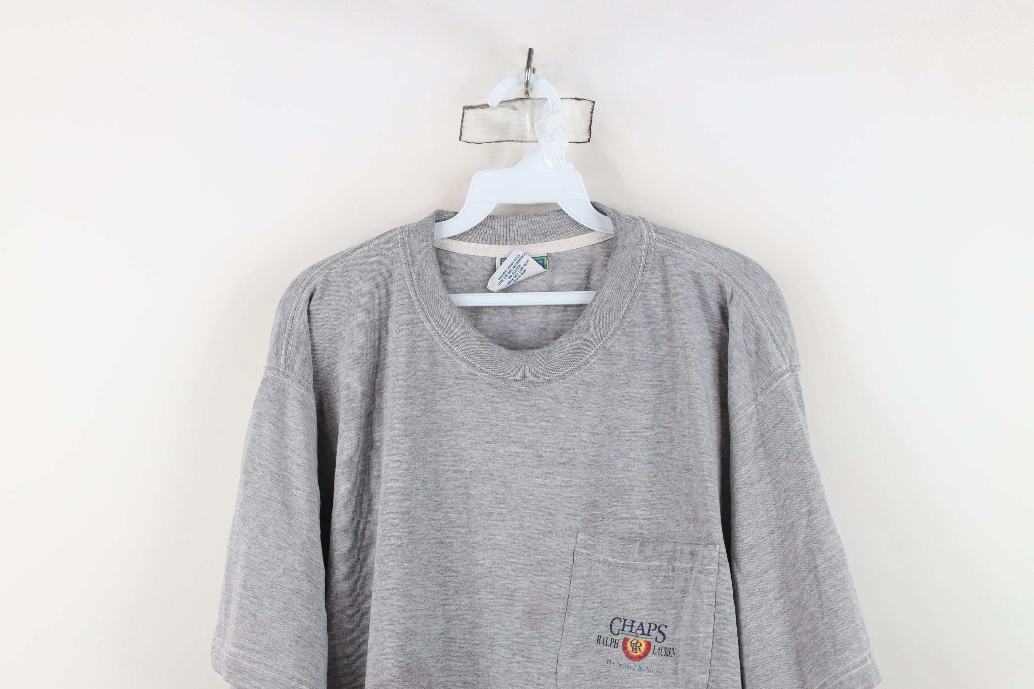Ralph Lauren Vintage 90s Chaps Ralph Lauren Spell Baggy Pocket T-Shirt Size US XL / EU 56 / 4 - 2 Thumbnail
