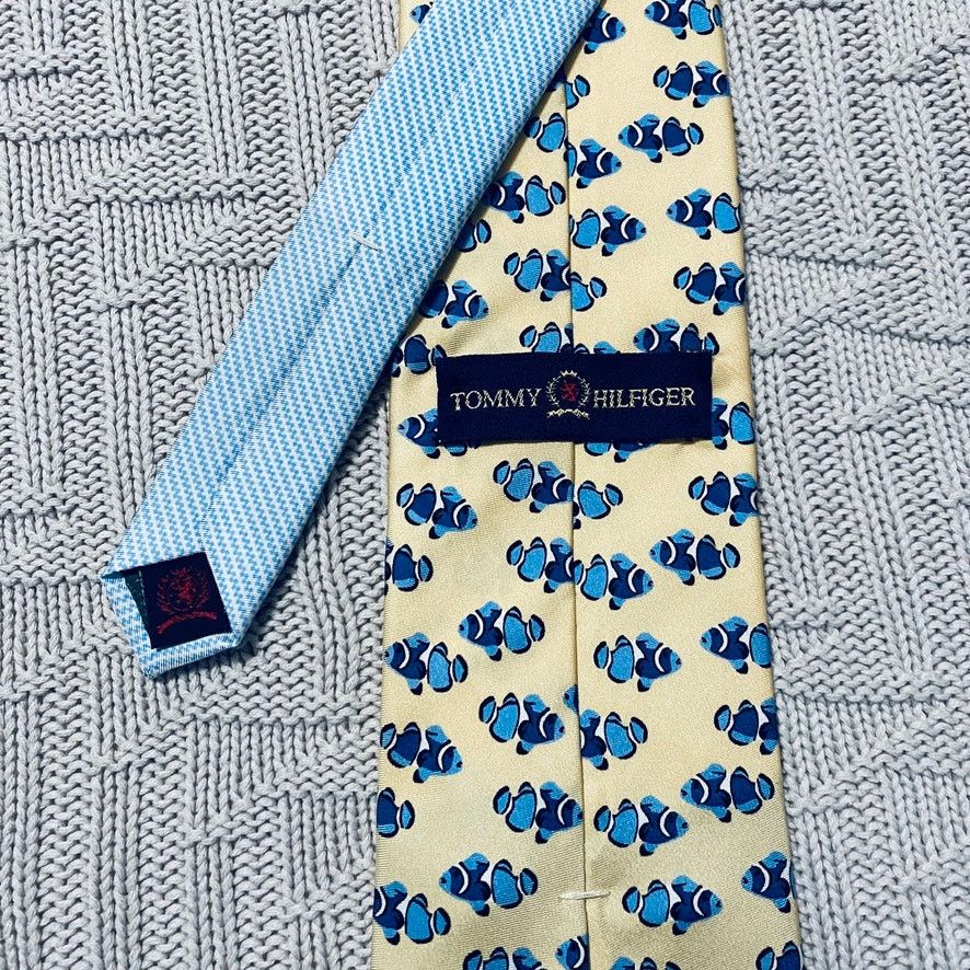 Tommy Hilfiger Tommy Hilfiger blue fish silk tie Size ONE SIZE - 3 Thumbnail