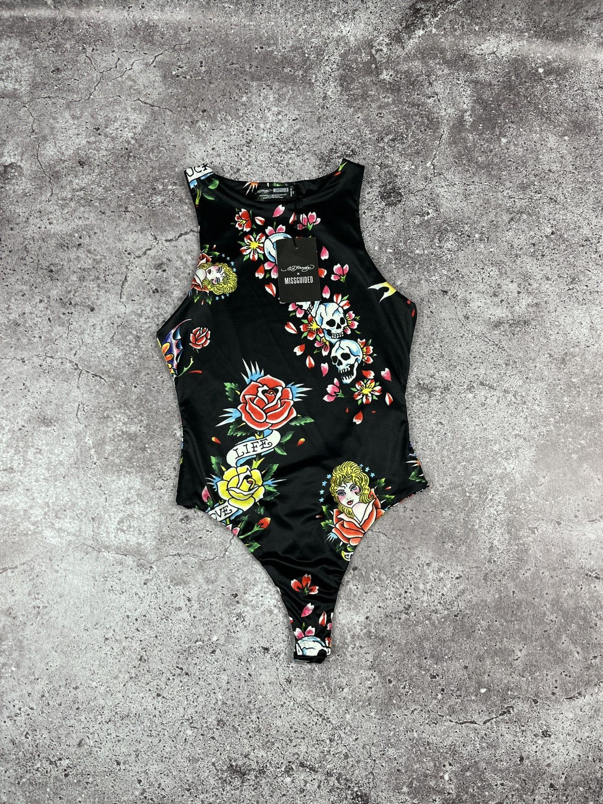 Christian Audigier × Ed Hardy Vintage 🔥 Ed Hardy X MG AOP Graphic Bodysuit / Swimwear Size S / US 4 / IT 40 - 3 Thumbnail