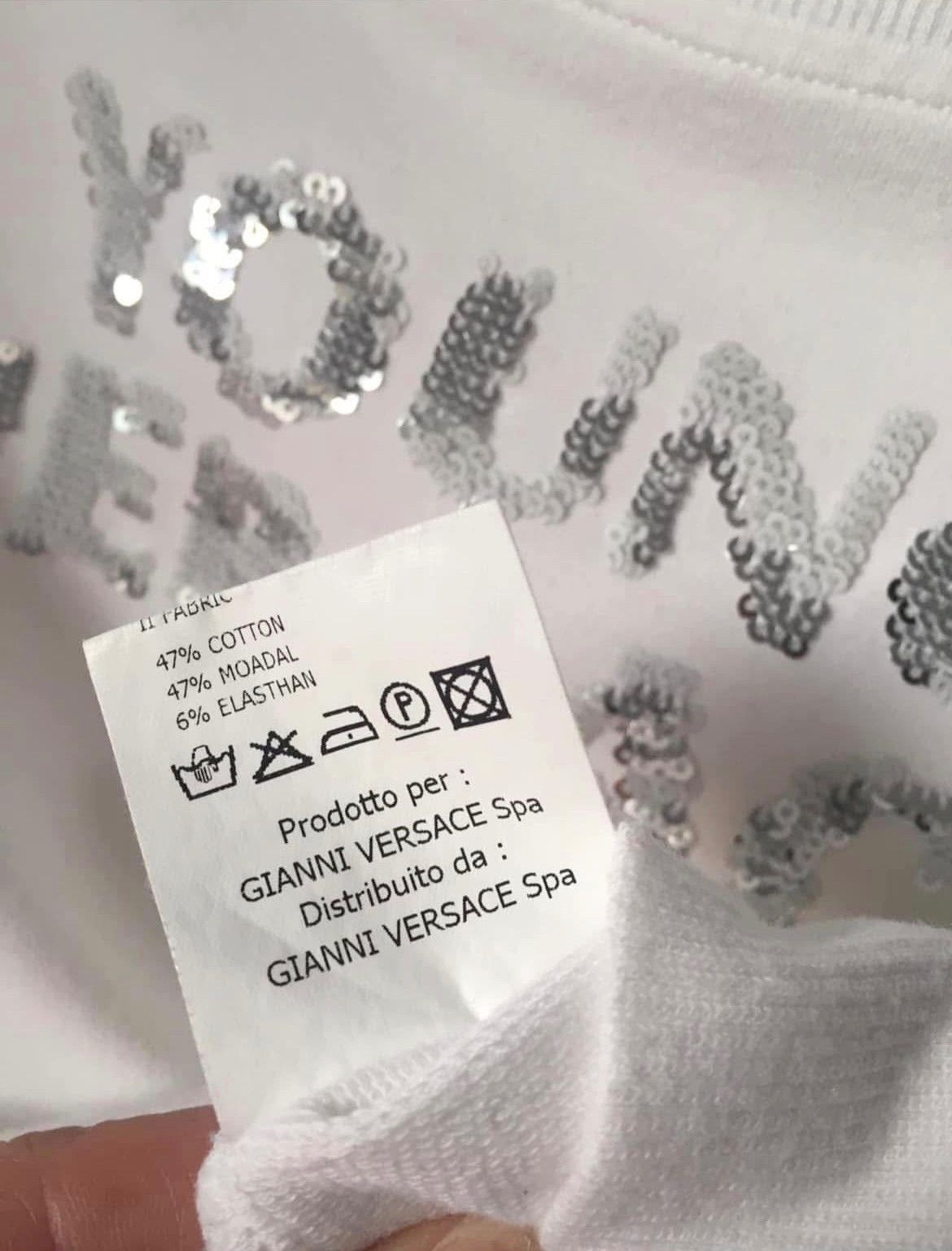 Versace Young Versace Girls White Sequin Logo Top Size XXS / US 00 / IT 34 - 4 Thumbnail