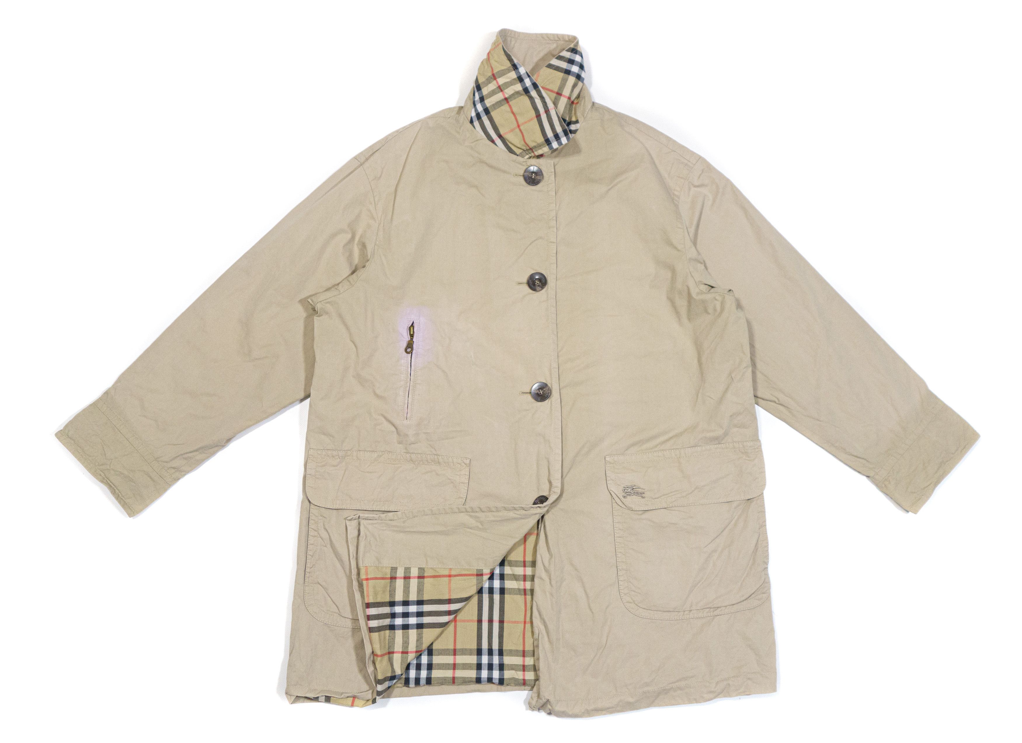 Burberry 90S Nova Check Inside Coat Vintage Size S / US 4 / IT 40 - 1 Thumbnail