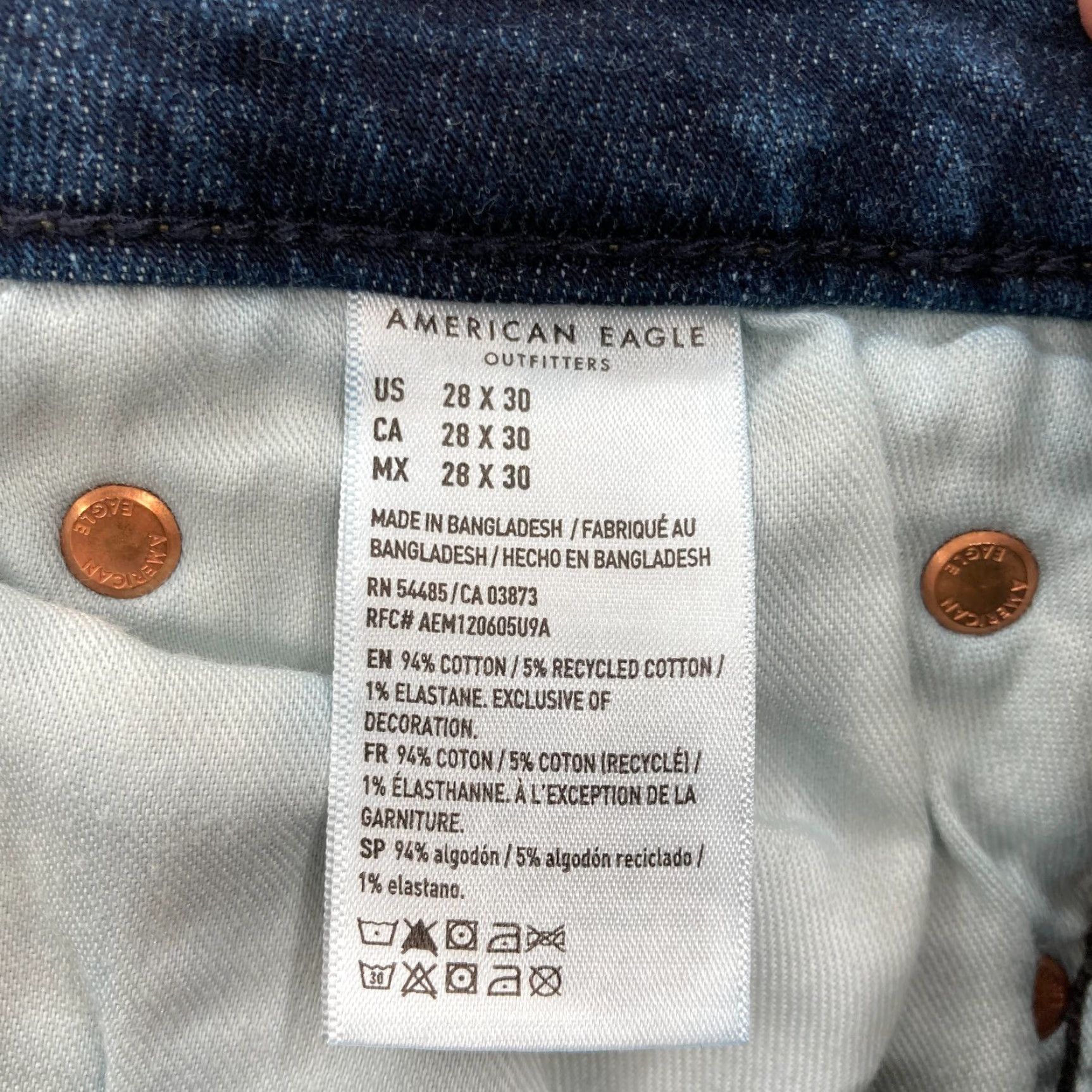 American Eagle Outfitters American Eagle Outfitters Jeans Mens 28x28 Original Straight Dark Wash Blue Stretch Denim Size US 28 / EU 44 - 6 Thumbnail