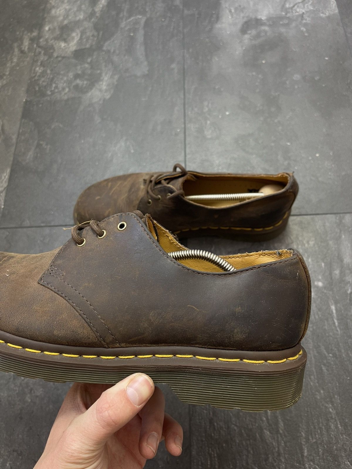 Dr. Martens × Streetwear × Vintage Dr martens 1461 dark brown distressed boots Size US 9 / EU 42 - 10 Thumbnail