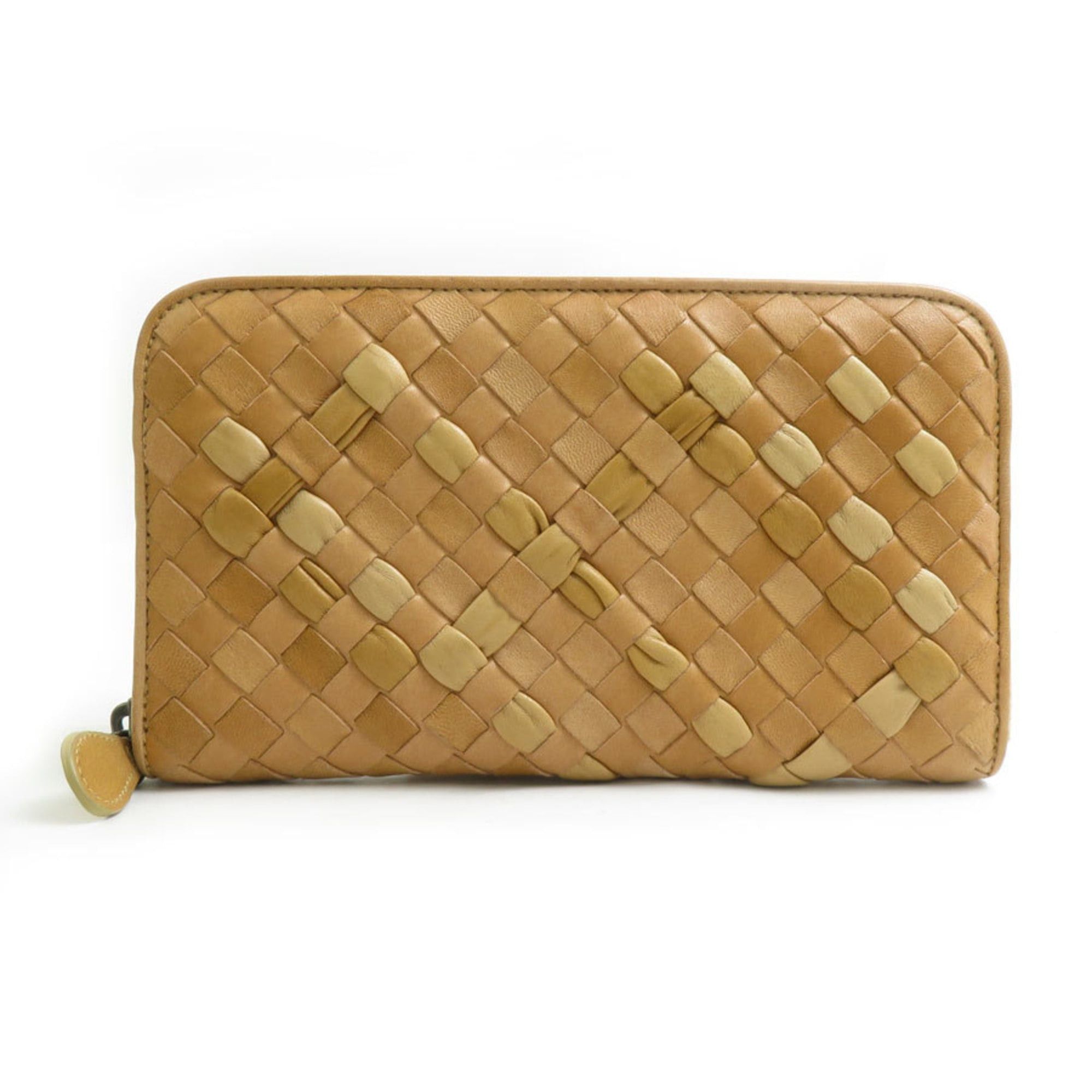 Bottega Veneta Bottega Veneta round zip long wallet in light brown intrecciato leather for men and women. Free shipping. h32011a Size ONE SIZE - 1 Thumbnail